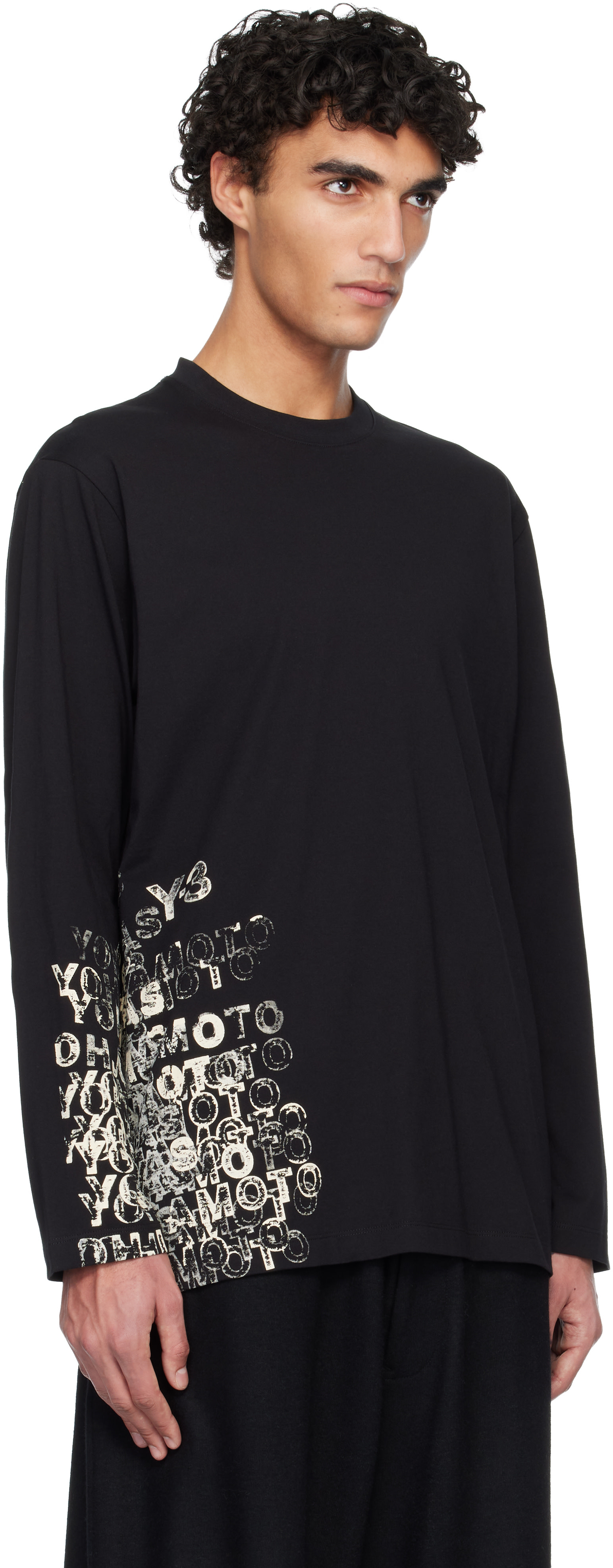 Y-3 - Black GFX Long Sleeve T-shirt