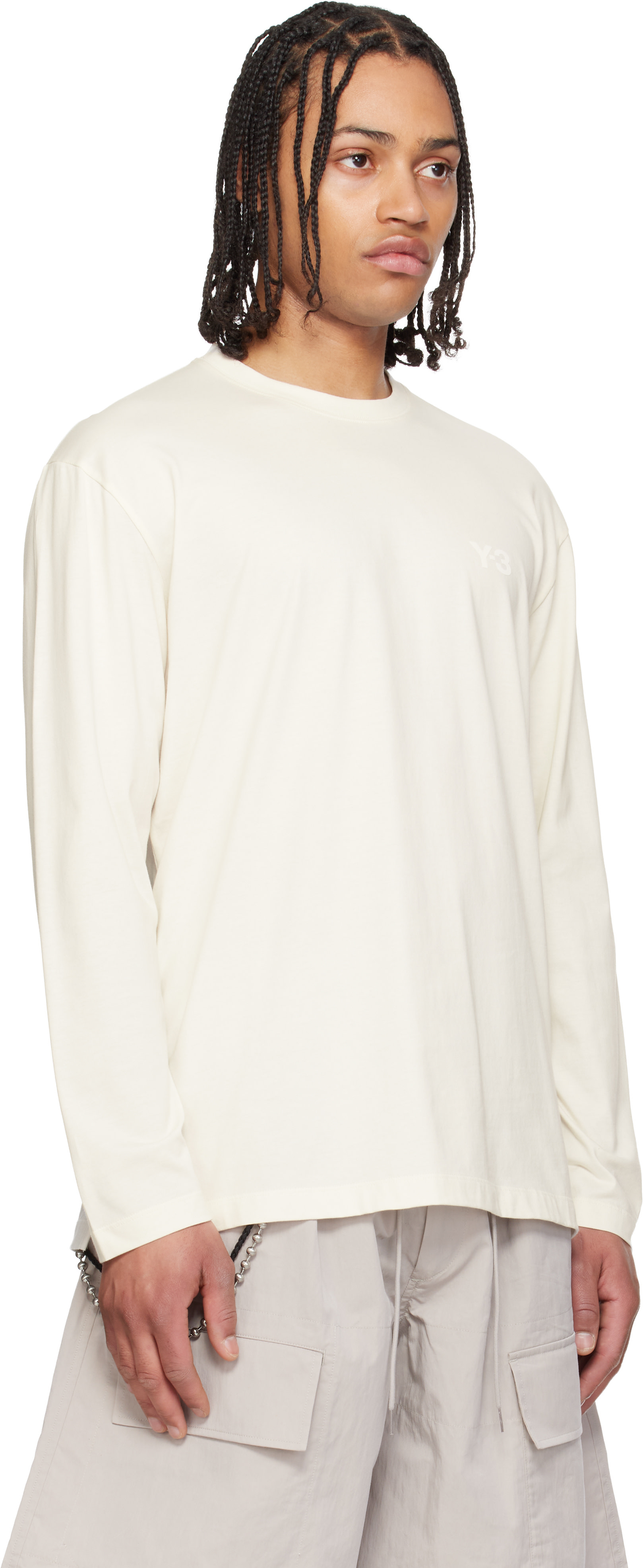 Y-3 - Off-White Logo Long Sleeve T-shirt