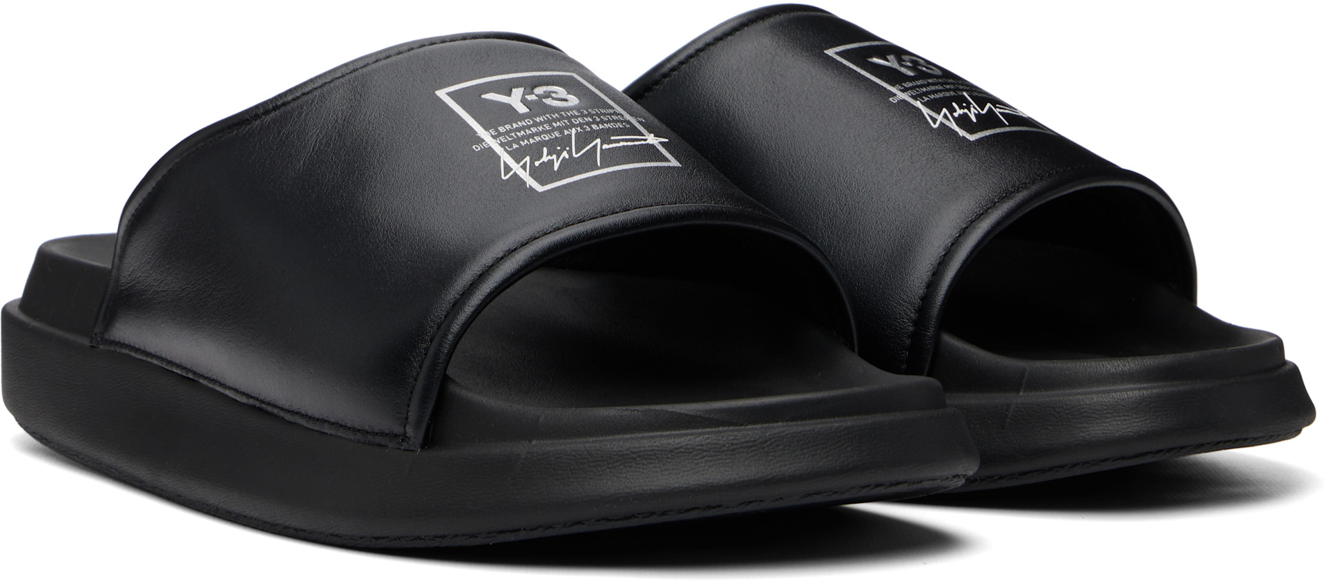 Y-3 - 블랙 Y-3 슬라이드 샌들