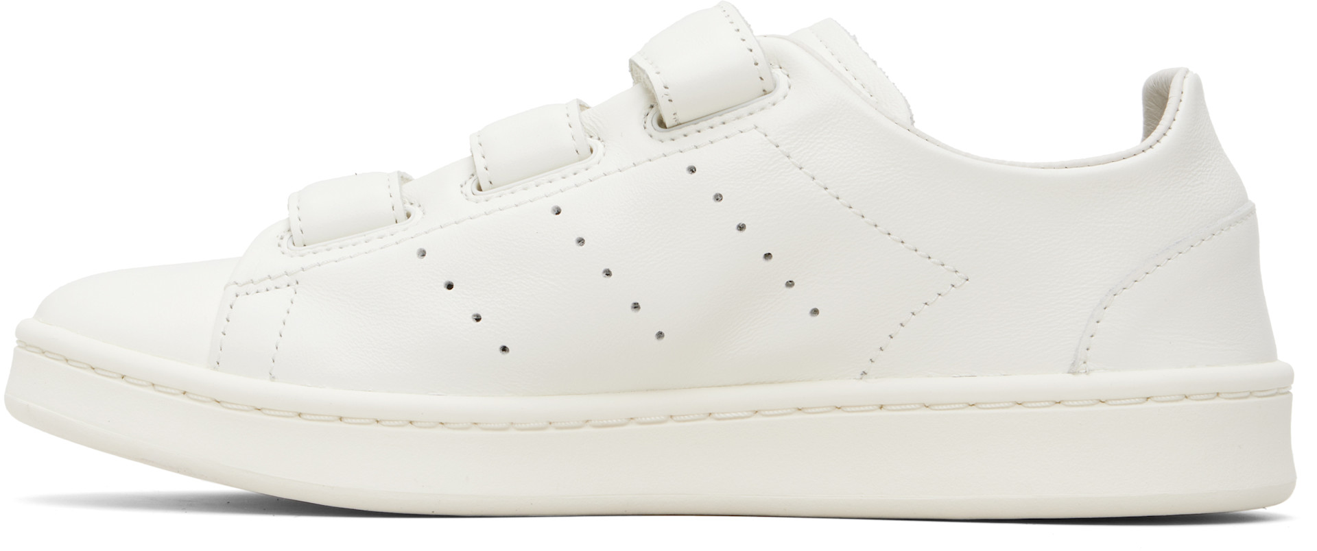 Y-3 - Baskets Stan Smith blanc cassé à brides à Velcro