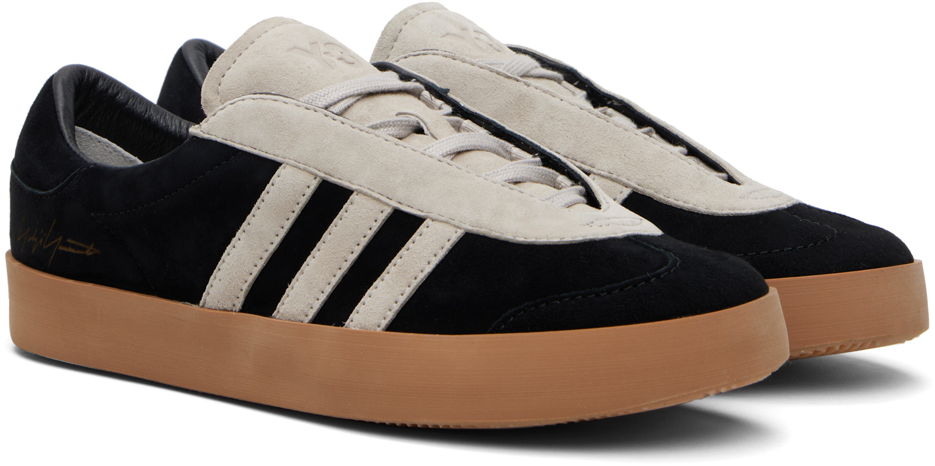 Y-3 - Baskets Gazelle noir et gris