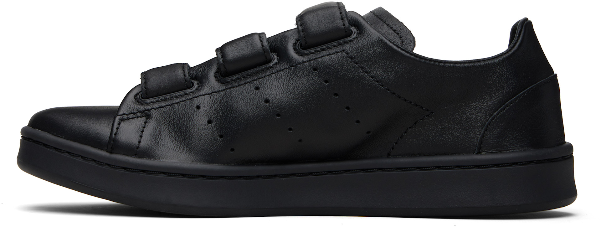Y-3 - Baskets Stan Smith noires à brides à Velcro