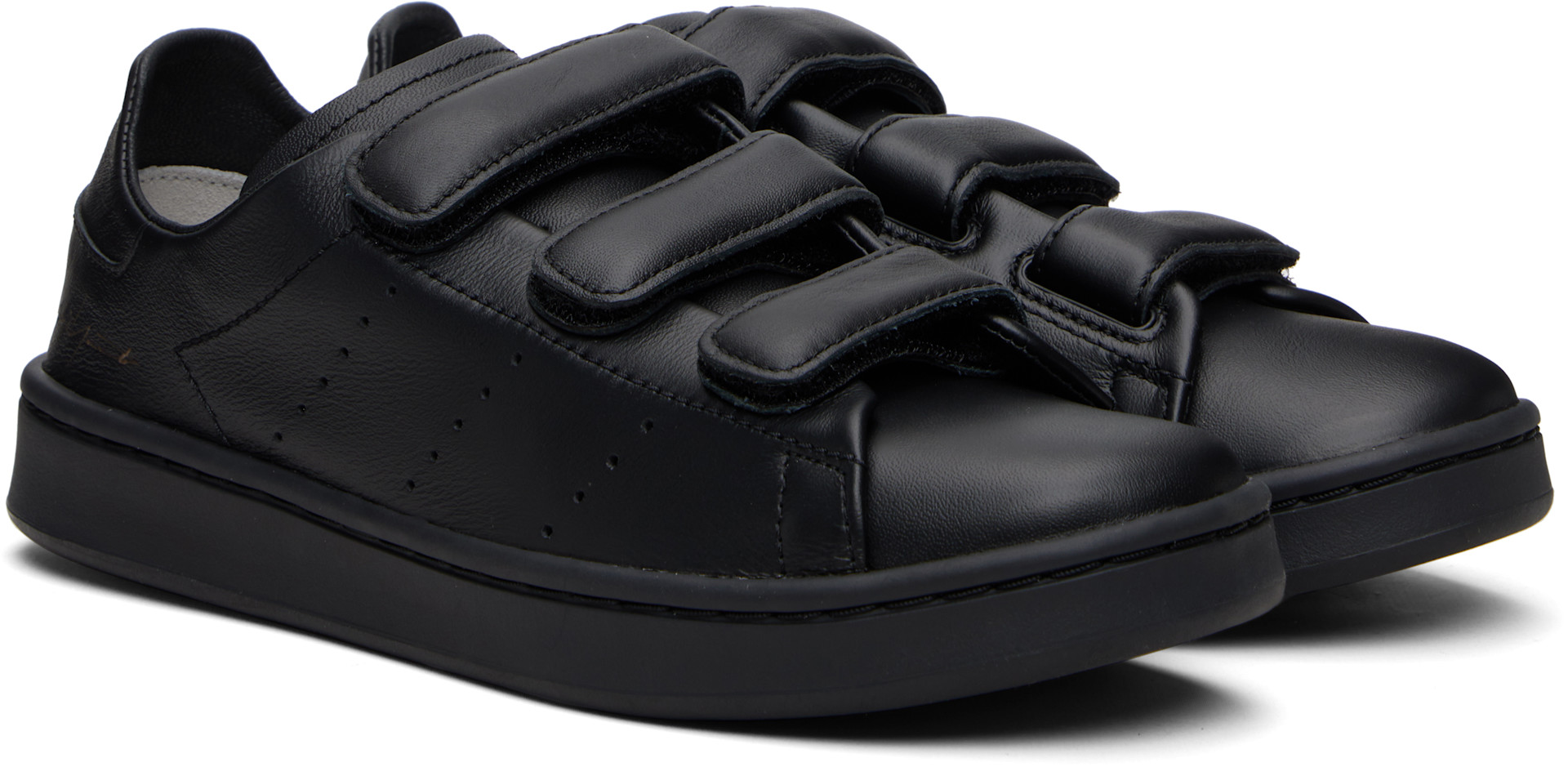 Y-3 - Baskets Stan Smith noires à brides à Velcro