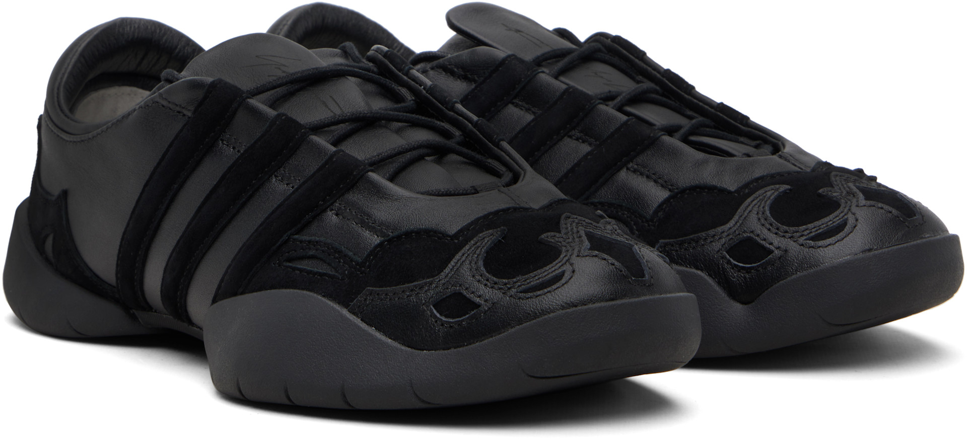 Y-3 - ブラック Regu レザースニーカー
