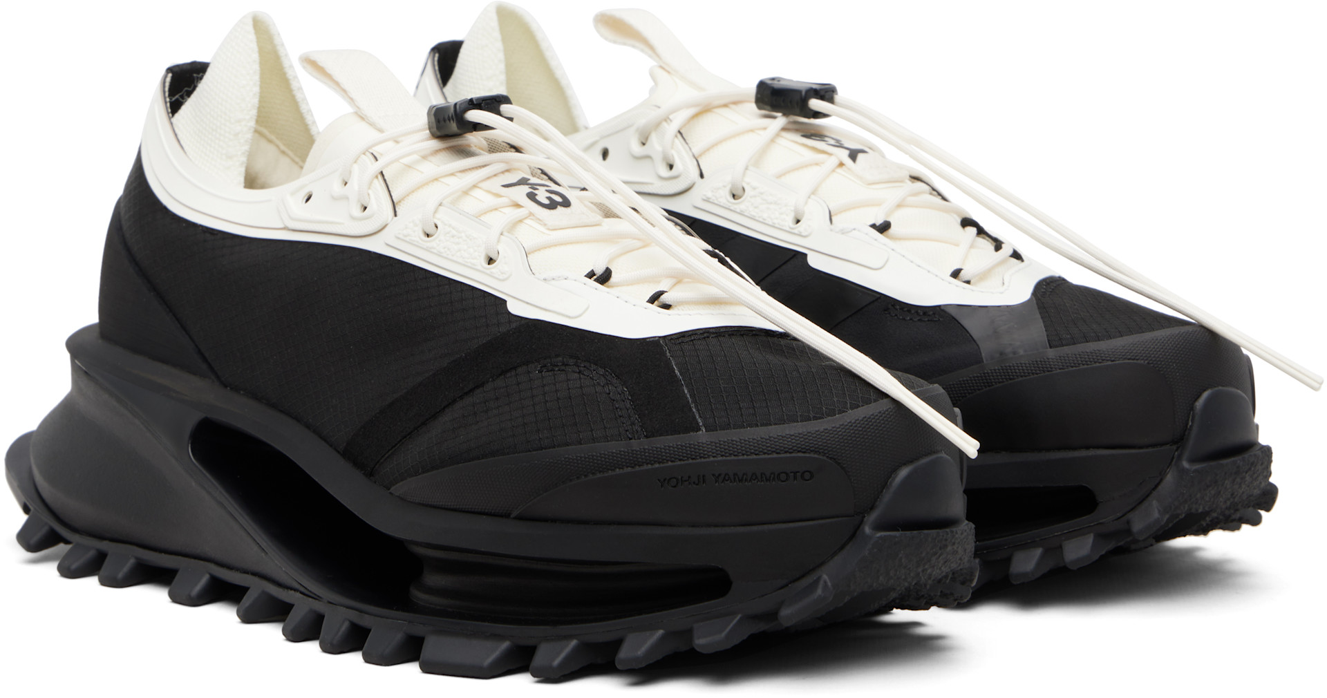 Y-3: Black & Off-White S-Gendo Trail Sneakers | SSENSE
