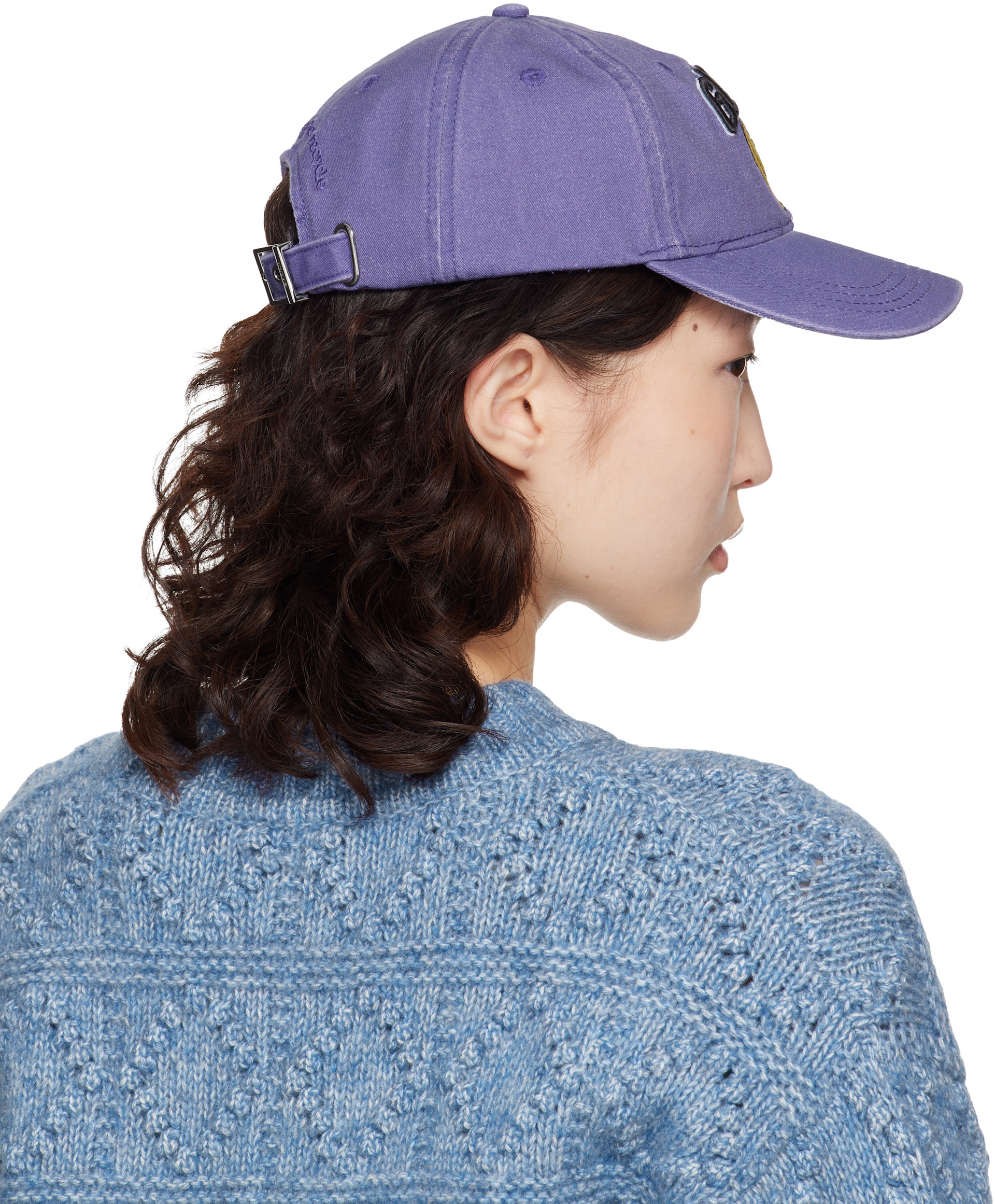 GANNI: Purple Washed Canvas Cap | SSENSE