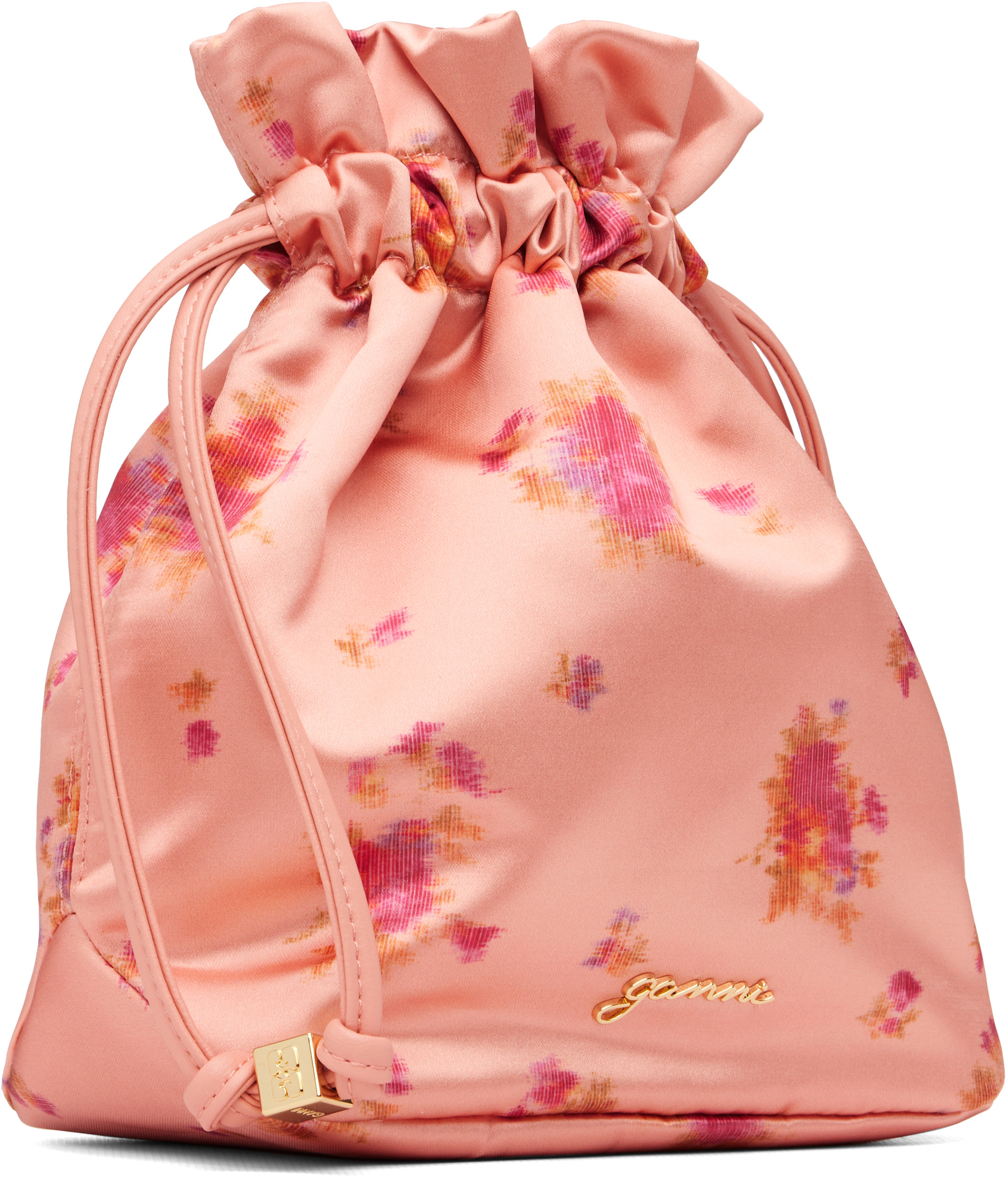 GANNI: Pink Printed Nylon Pouch | SSENSE