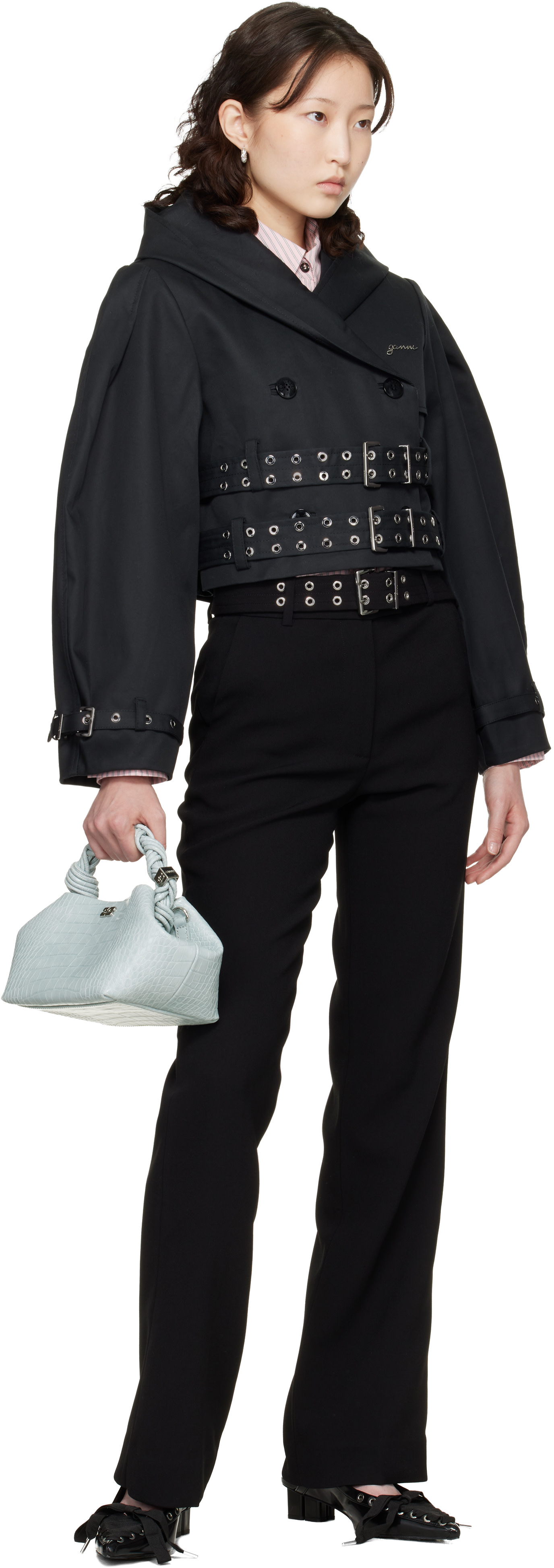 GANNI - Petit sac bleu - Bou
