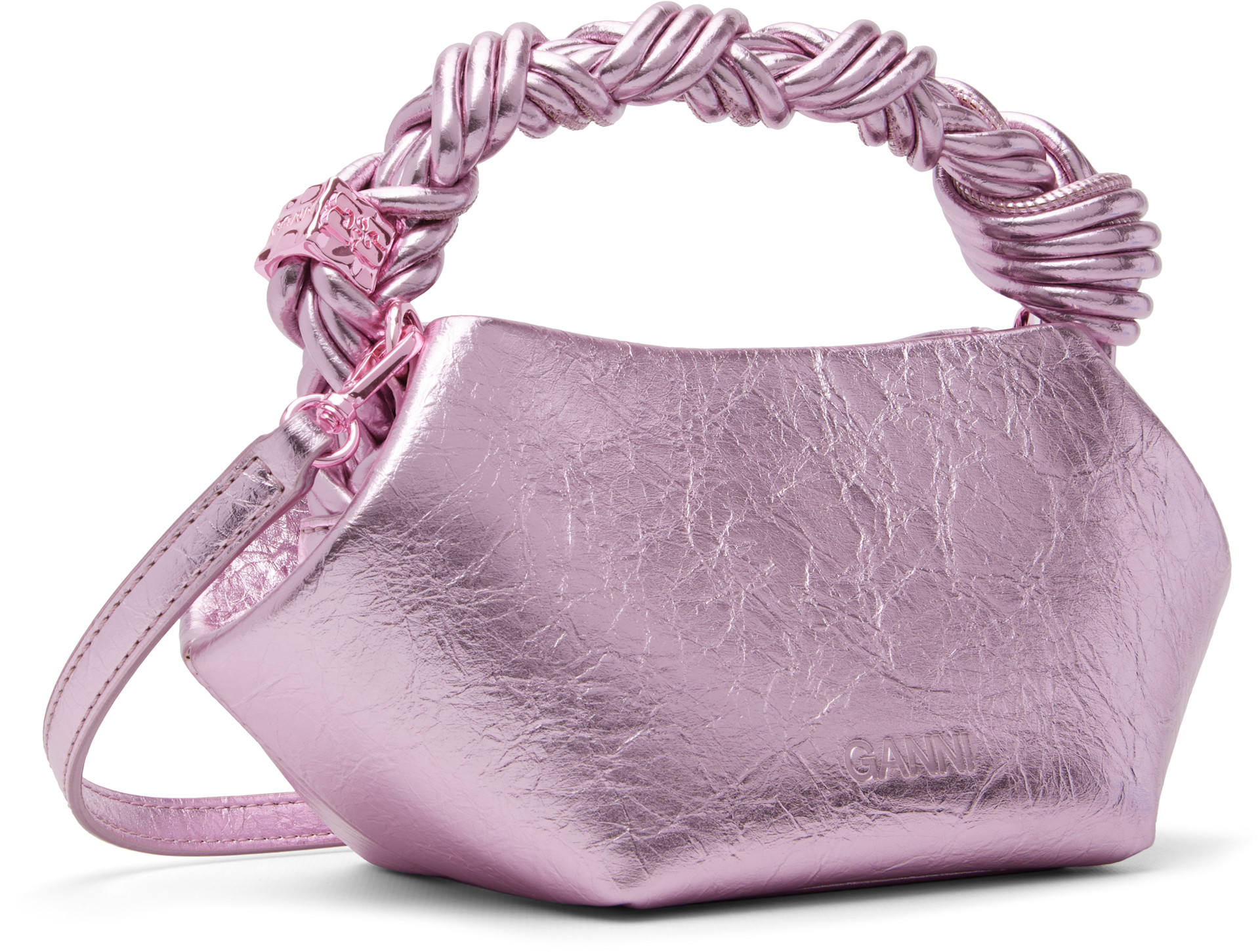 GANNI: Pink Metallic Mini Bou Bag | SSENSE Canada