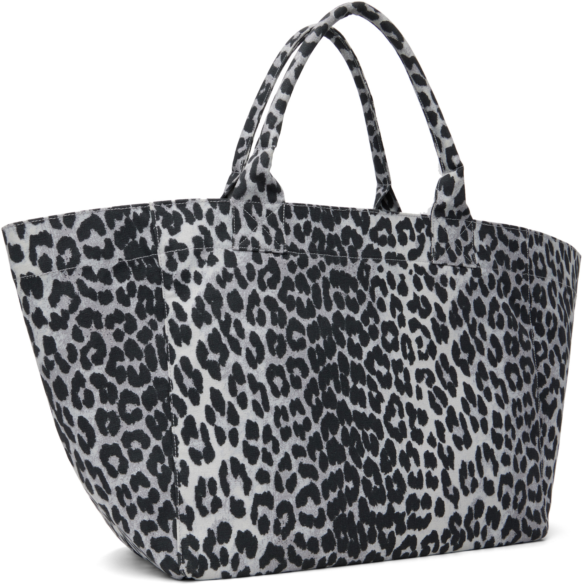 GANNI: Gray Leopard Sequin XXL Tote | SSENSE