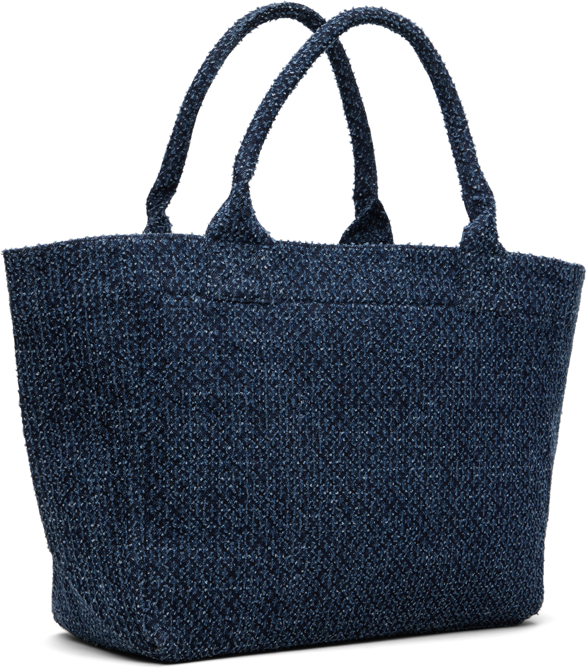 【再販】　グラニートートバッグ　ユキエモン　シークレットガーデン（ネイビー） GANNI: Navy Medium Trapeze Bear Denim Shopper Tote | SSENSE Denmark