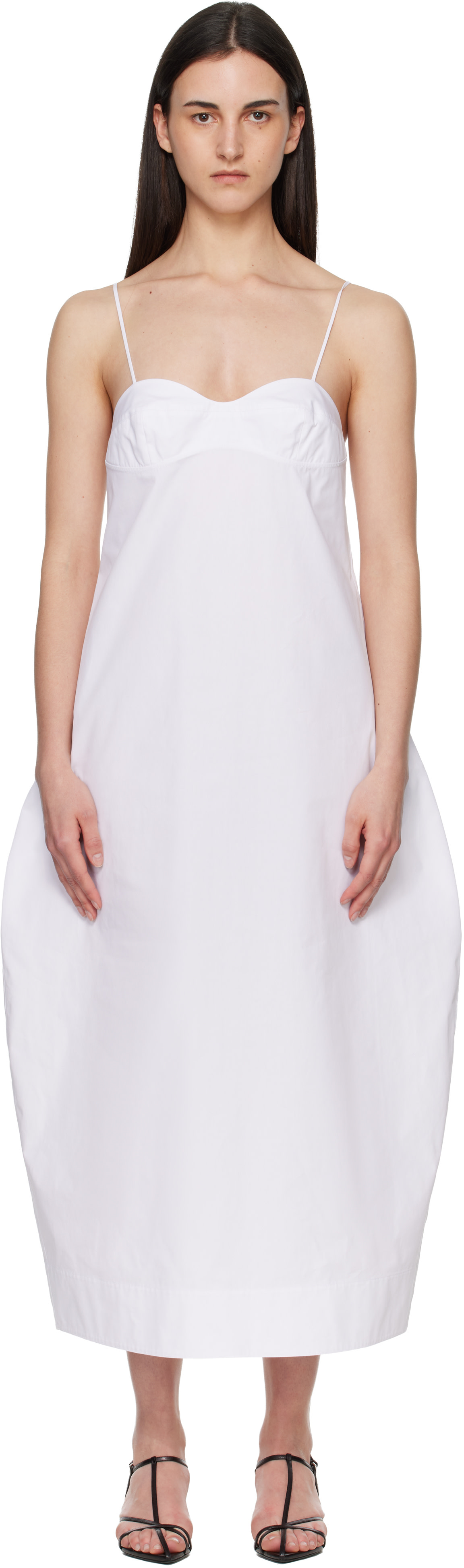 white midi dress with sleeves bridal Scoop Long Sleeves Pleated Satin A-Line Midi Wedding Dress – Liymc