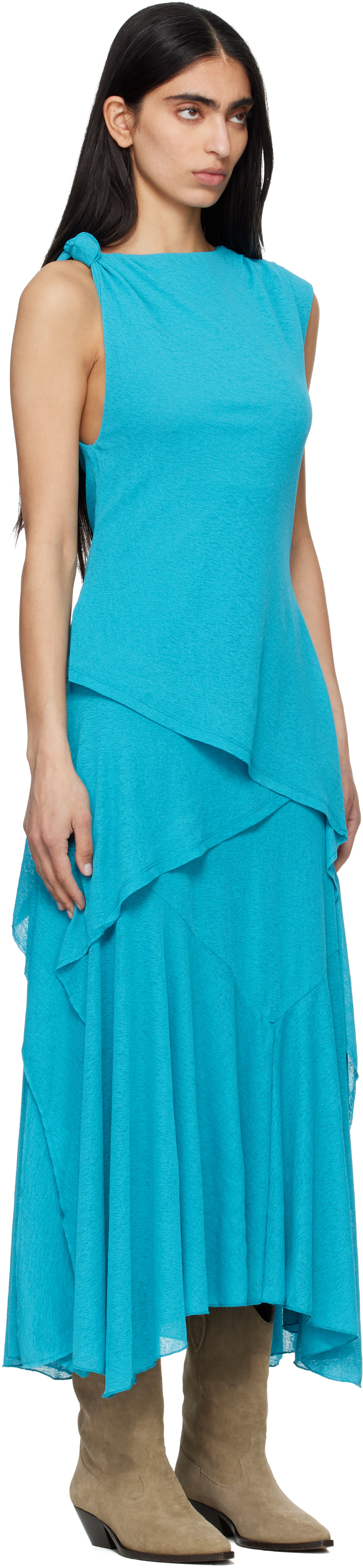 Blue Marl Mesh Maxi Dress Blue Marl Mesh Maxi Dress