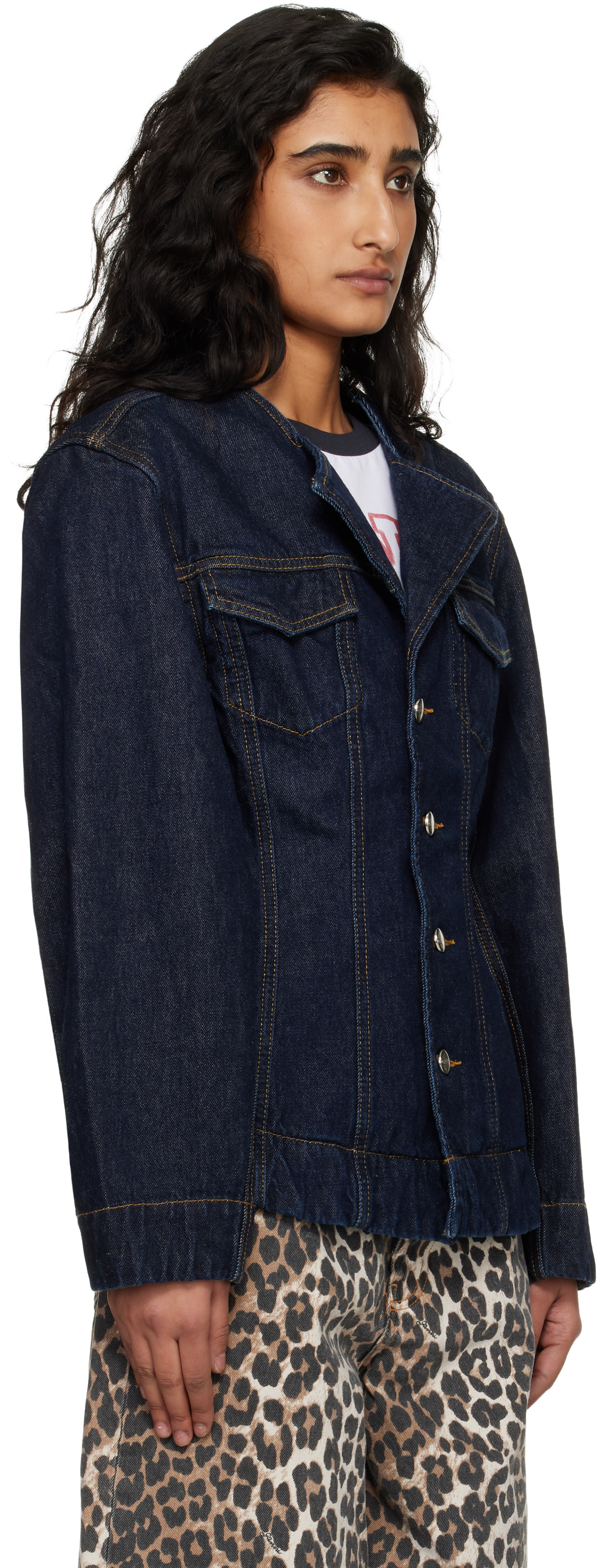 GANNI - Veston bleu en denim