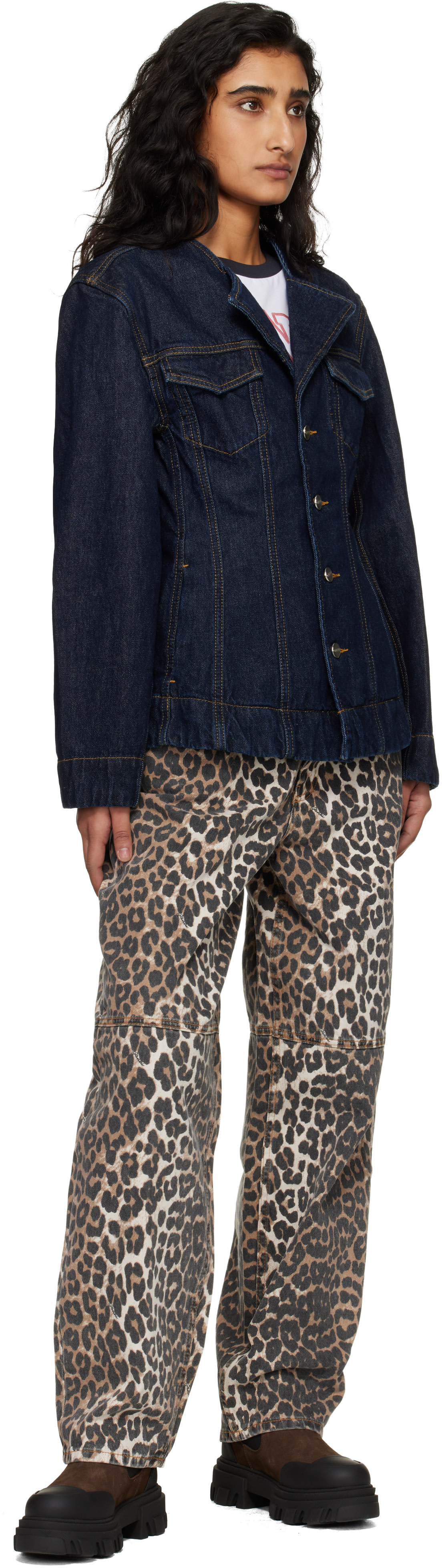 GANNI - Veston bleu en denim