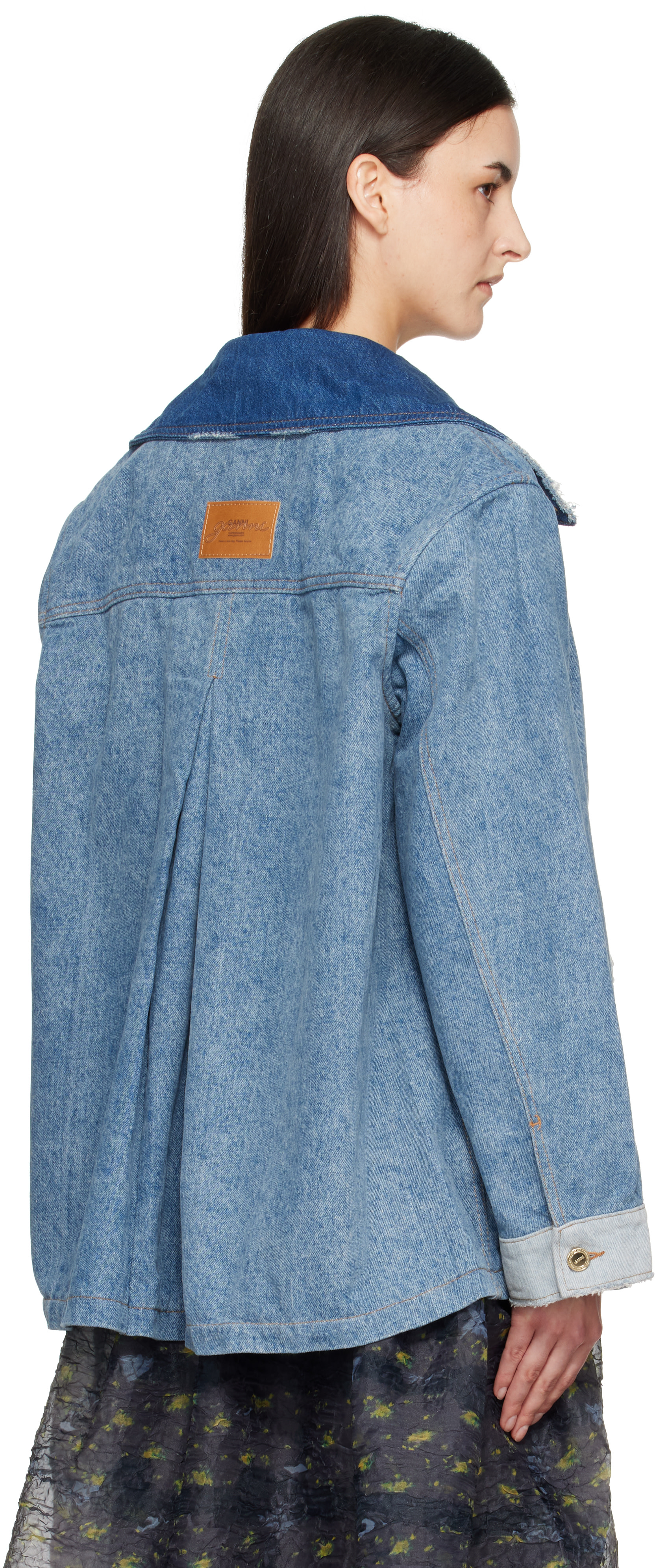 GANNI - Blue Patchwork Denim Jacket