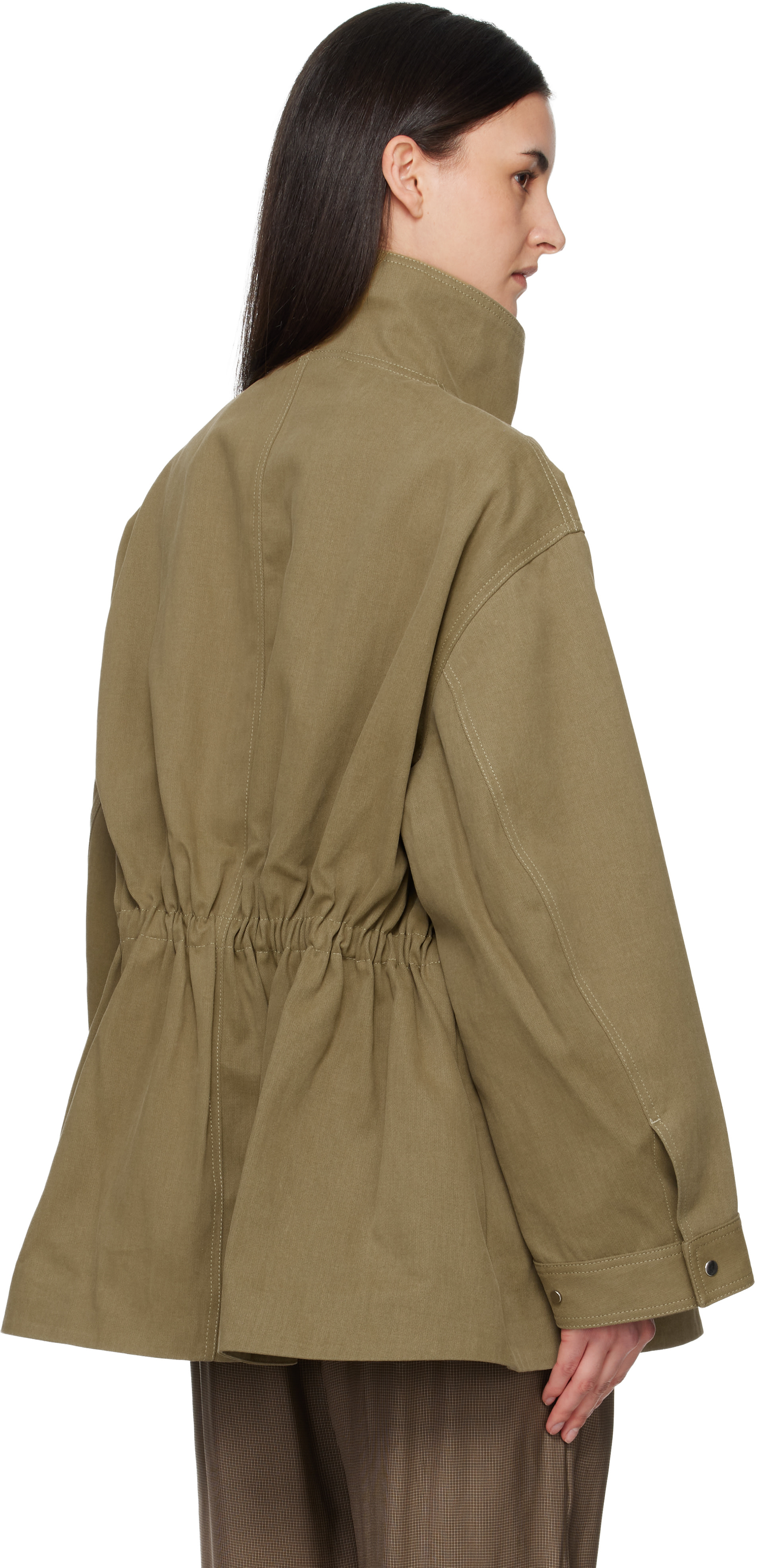 Róhe: Khaki Sculptural Safari Jacket | SSENSE