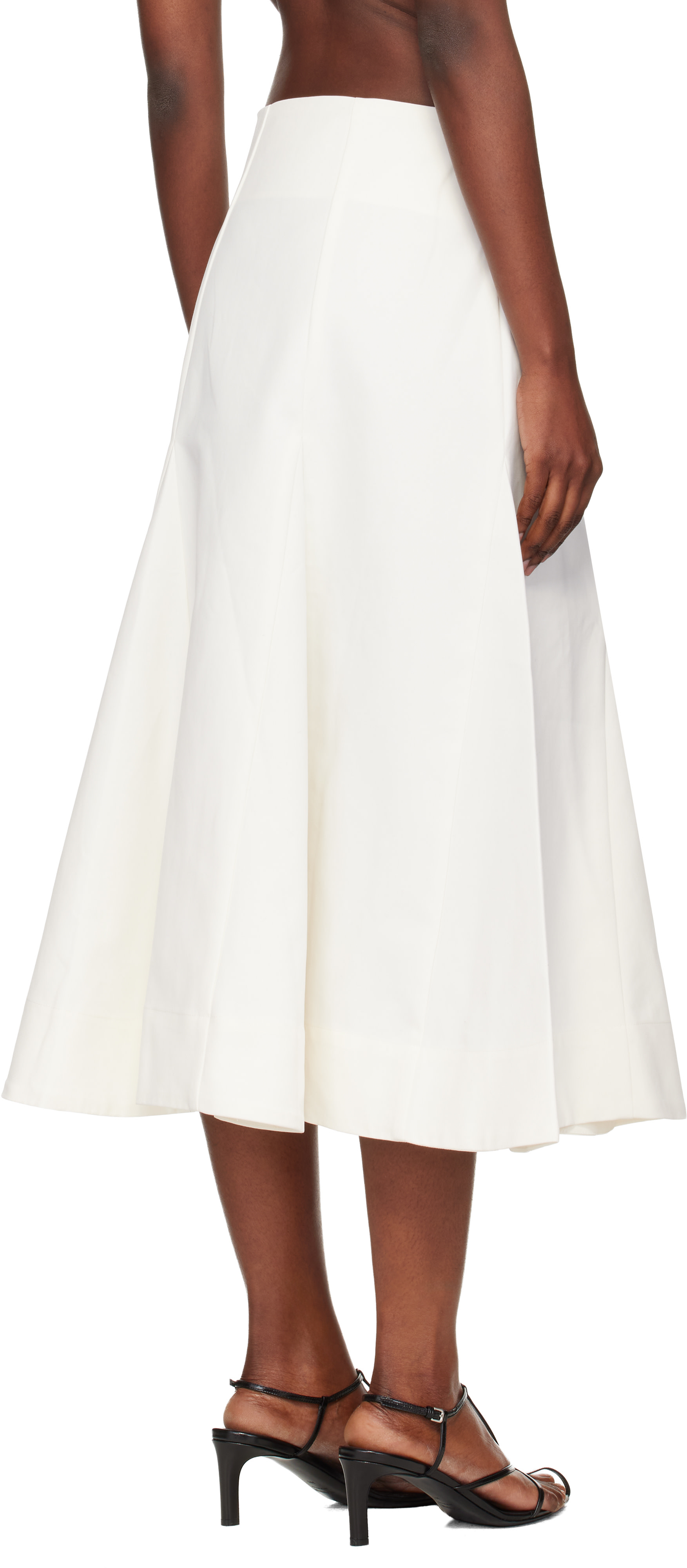 Róhe: Off-White Sculptural Cotton Midi Skirt | SSENSE
