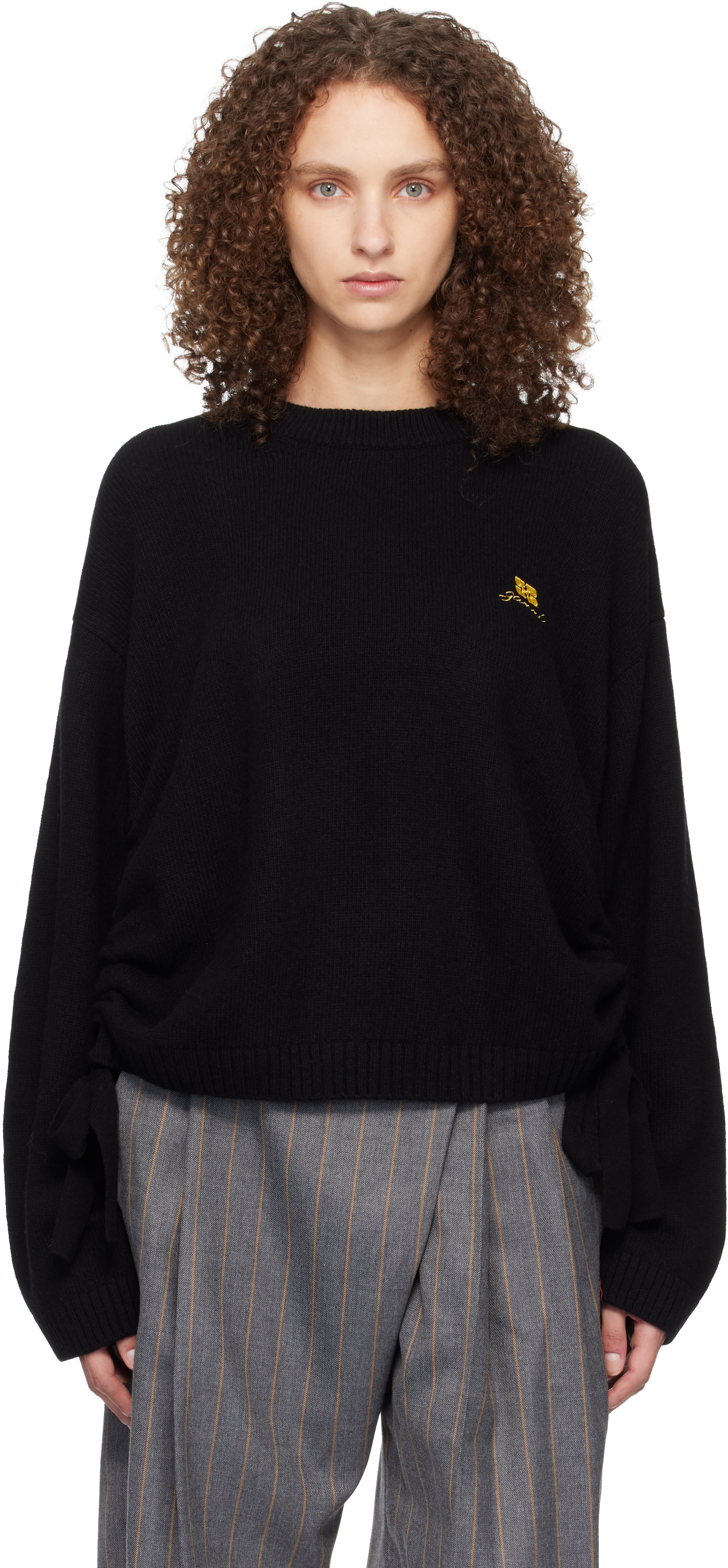GANNI - Pull noir en laine