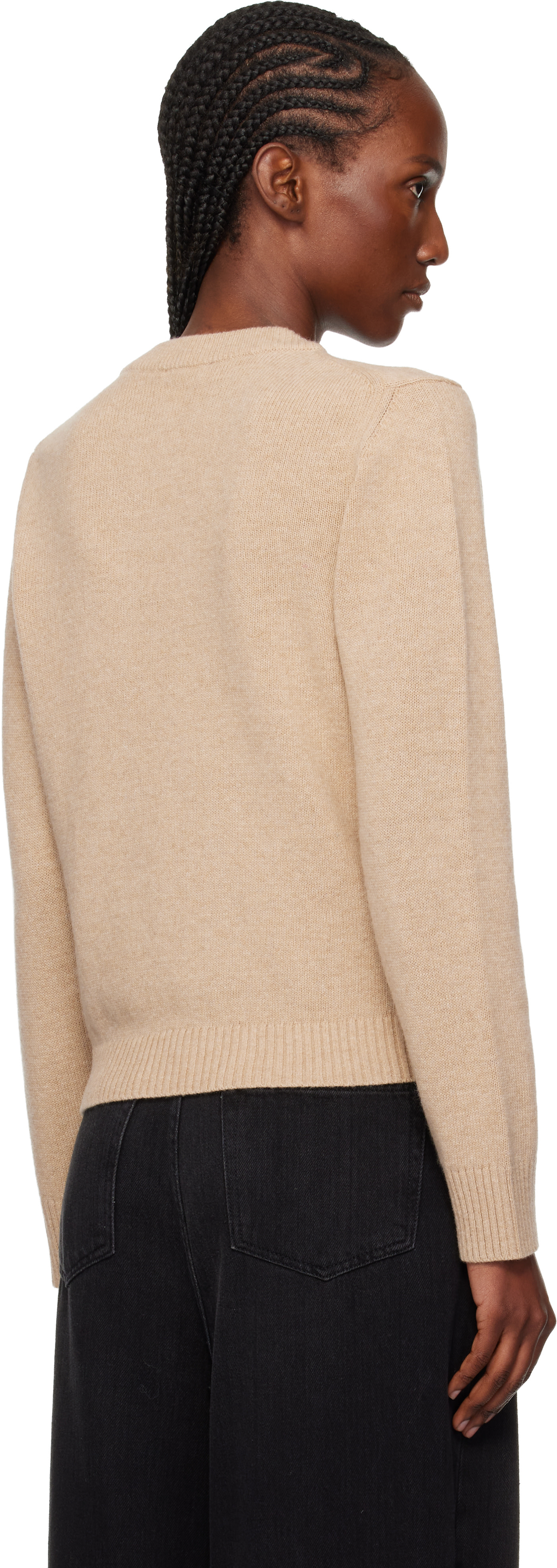 GANNI - Pull beige en laine à image