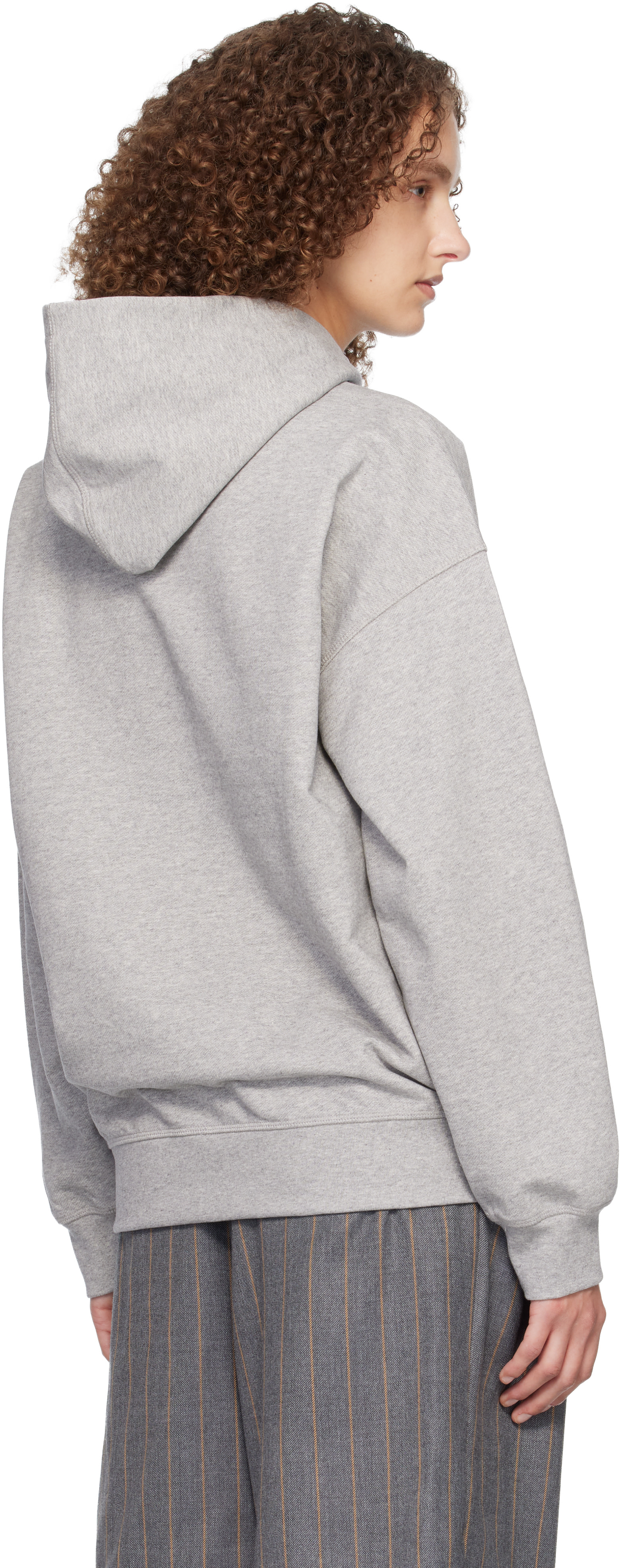 GANNI - Pull à capuche gris à image de tigre