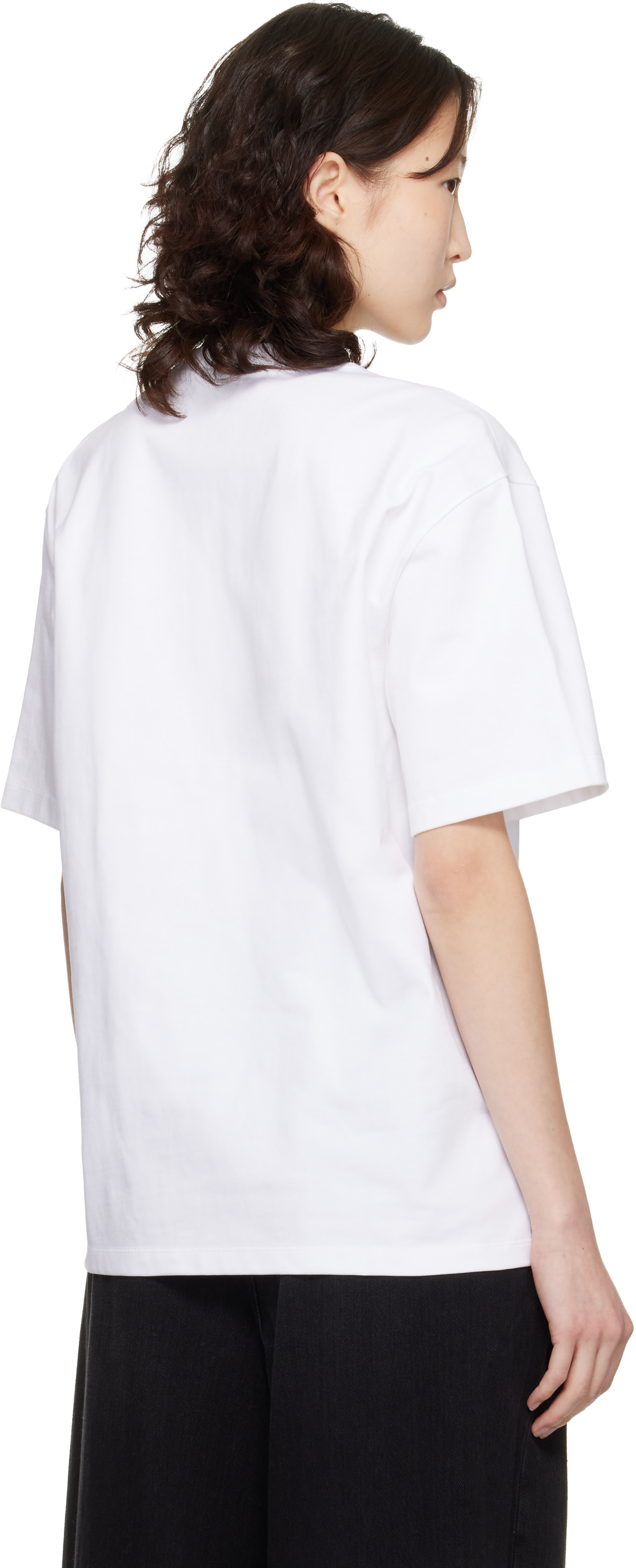 GANNI Tiger ホワイト 半袖 Tシャツ GANNI: White Beaded Tiger T-shirt | SSENSE