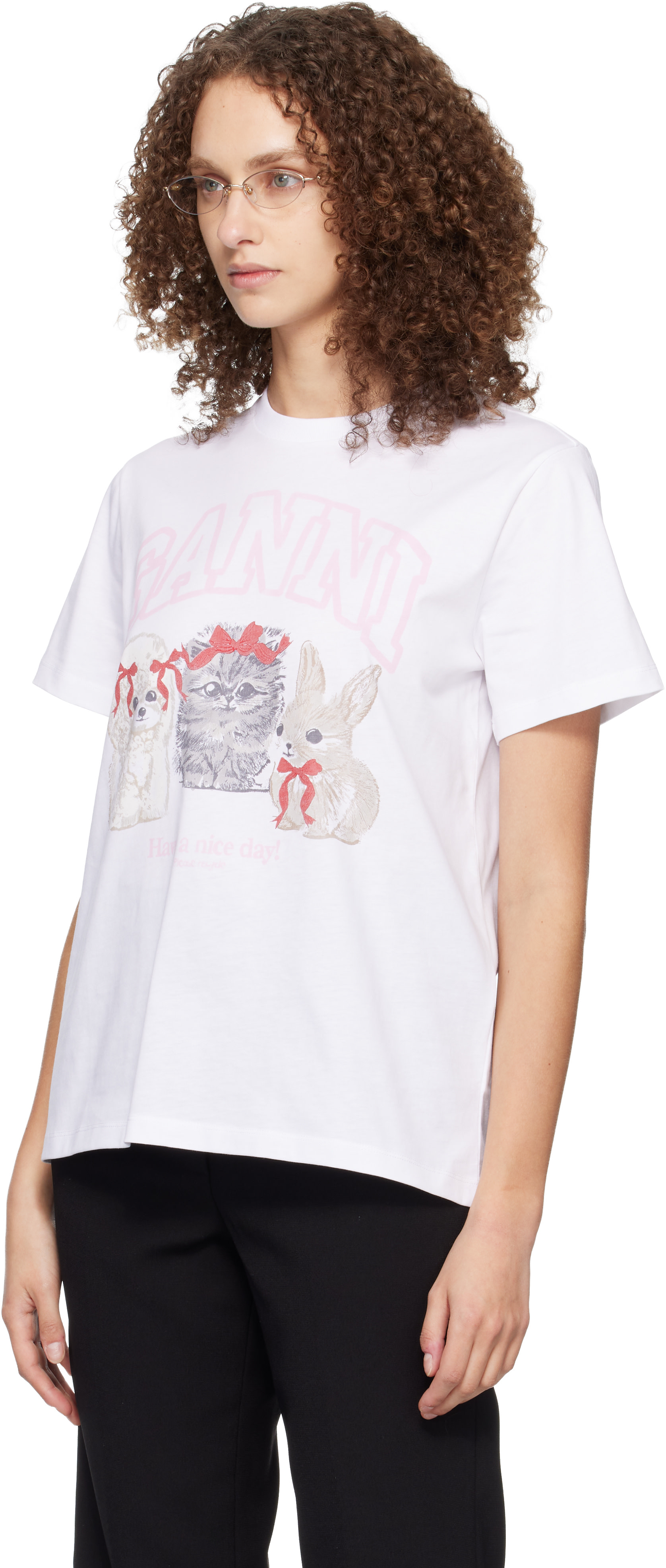 GANNI - T-shirt blanc à image