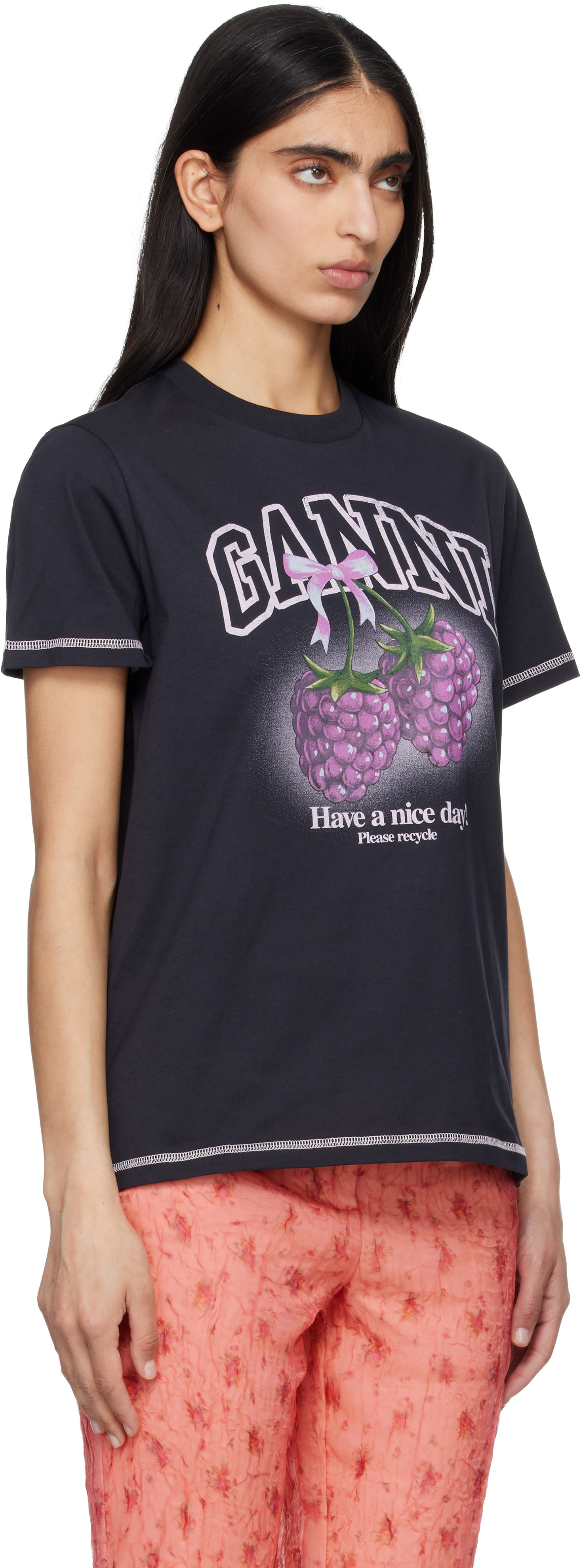 GANNI - T-shirt noir à image