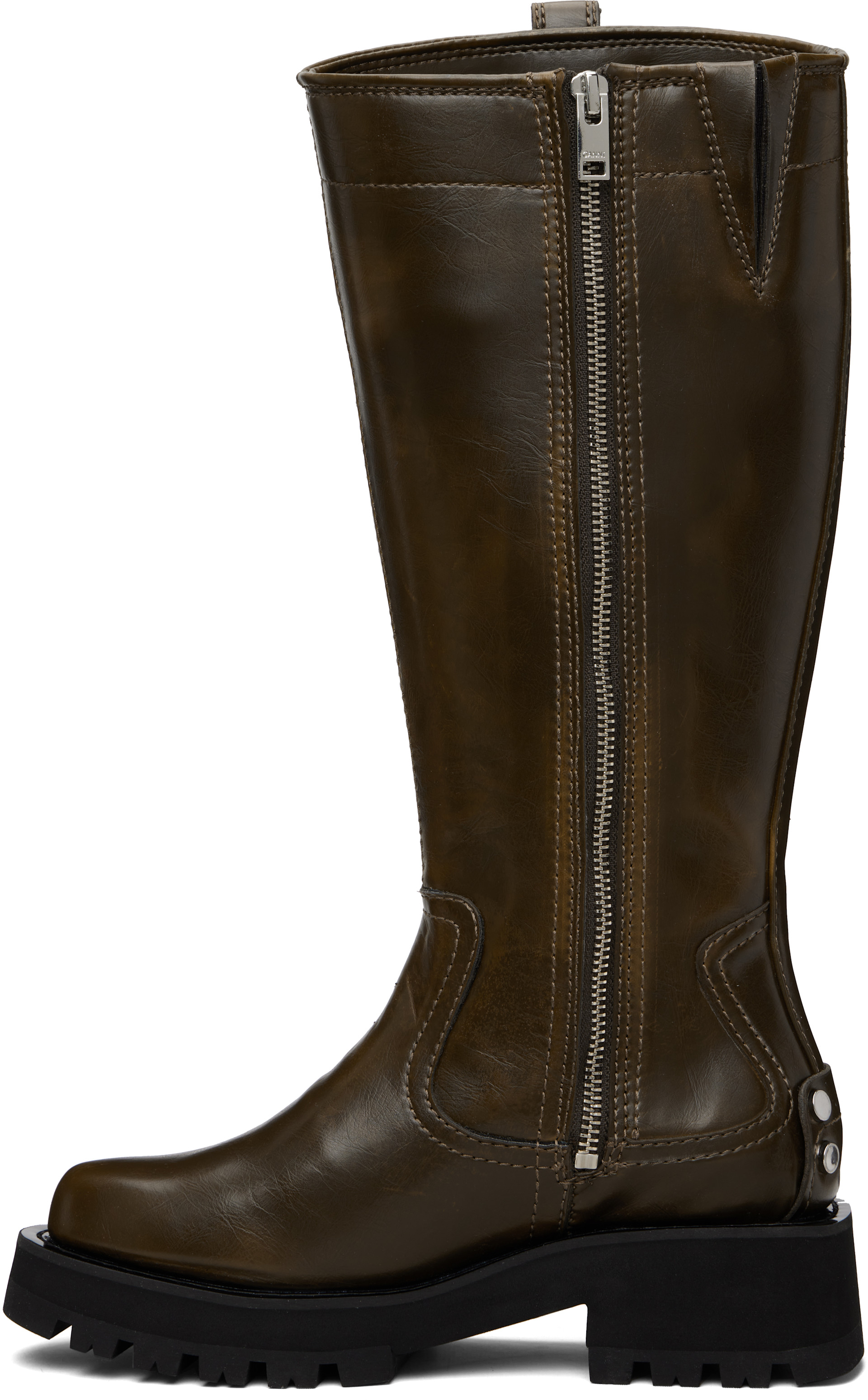 GANNI - Bottes hautes brunes