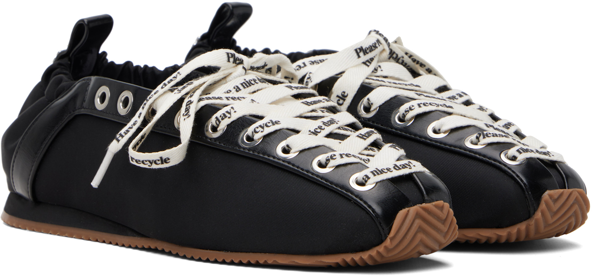 GANNI: ブラック Sporty フラットシューズ | SSENSE 日本