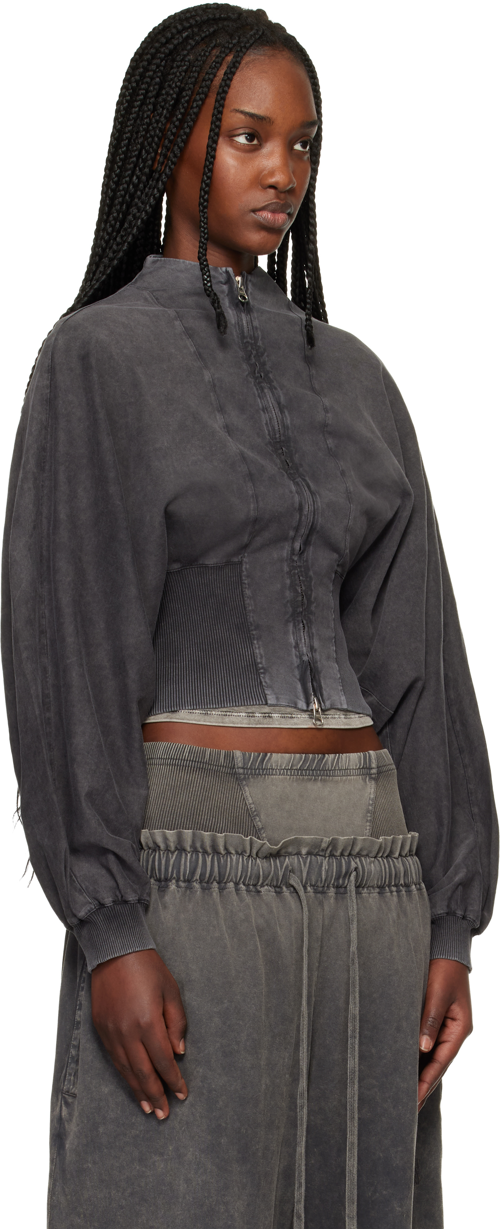 KNWLS - Pull molletonné Haze noir à glissière