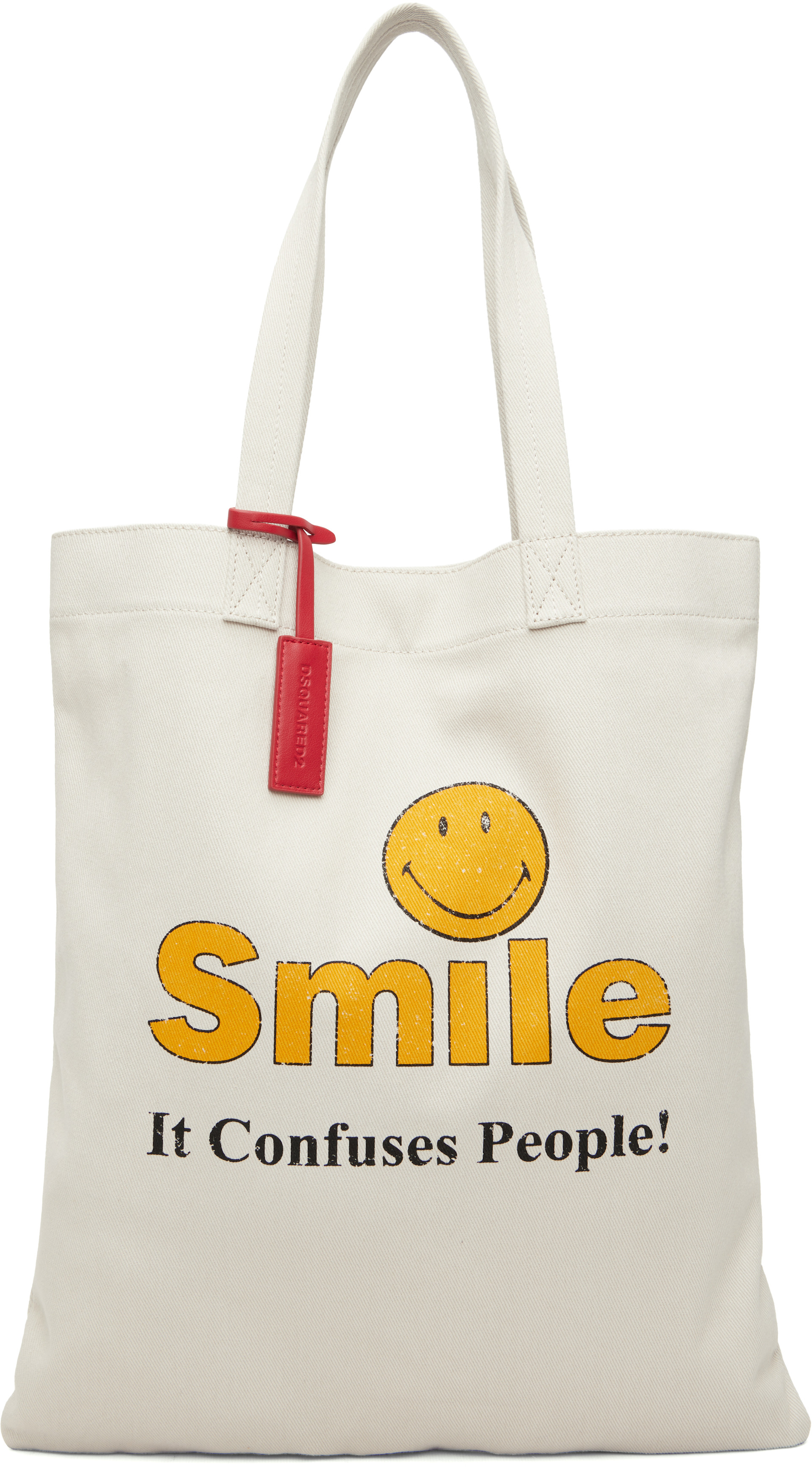 Dsquared2 - Cabas blanc cassé édition Smiley