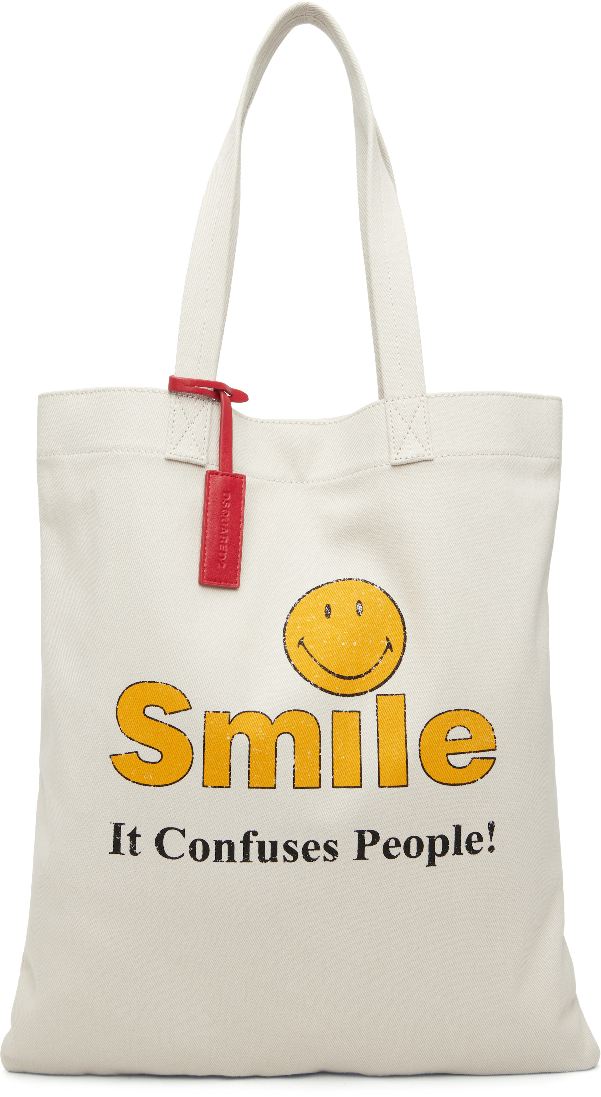 Dsquared2 - 오프 화이트 Smiley 토트백