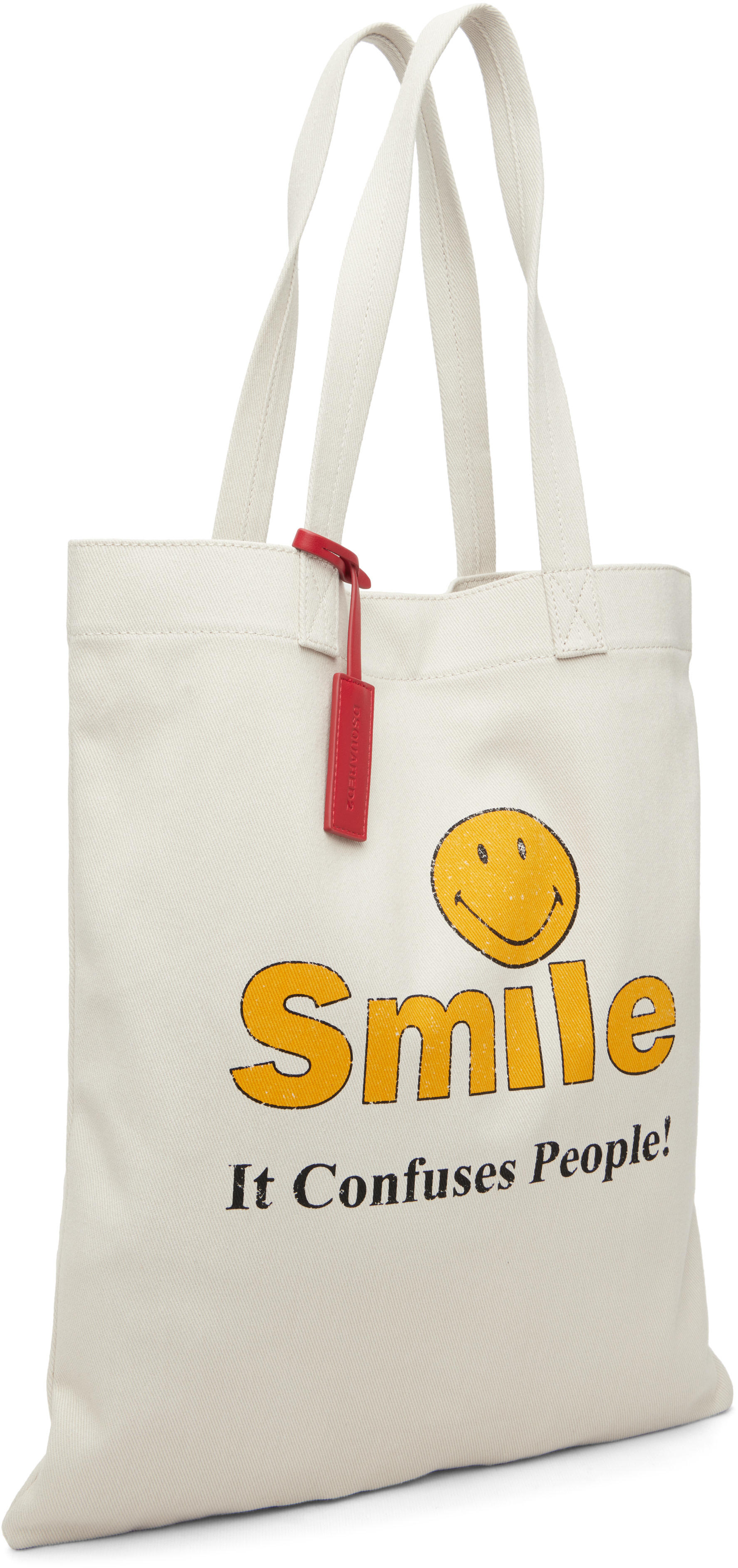 Dsquared2 - 오프 화이트 Smiley 토트백