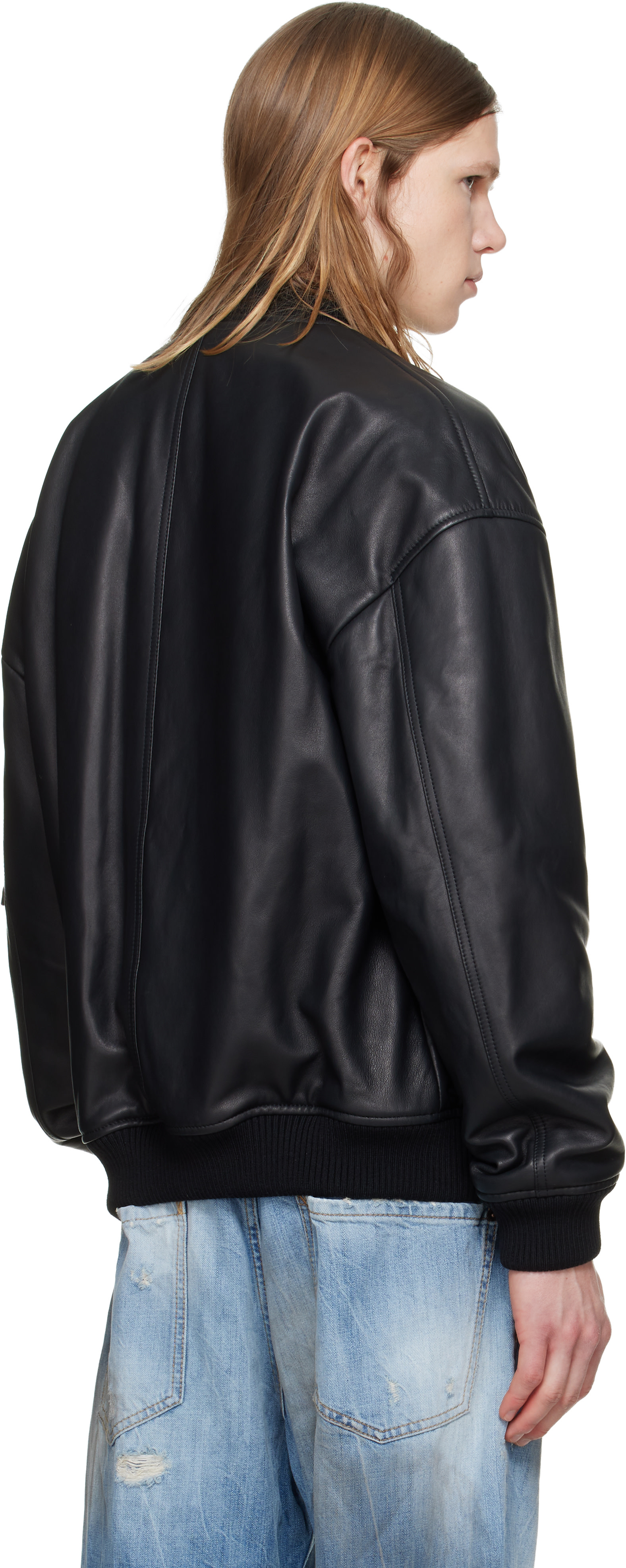 Dsquared2 - Blouson aviateur noir en cuir