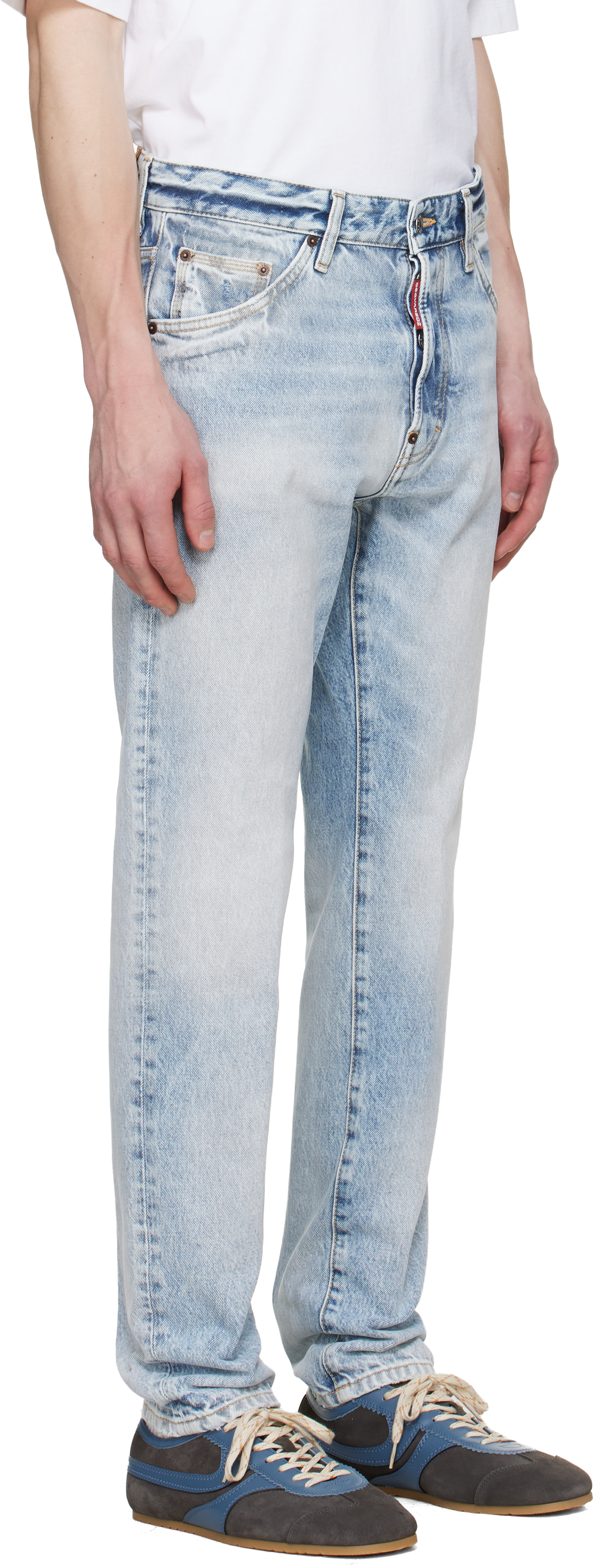 Dsquared2 - Jean Teddy bleu à effet délavé