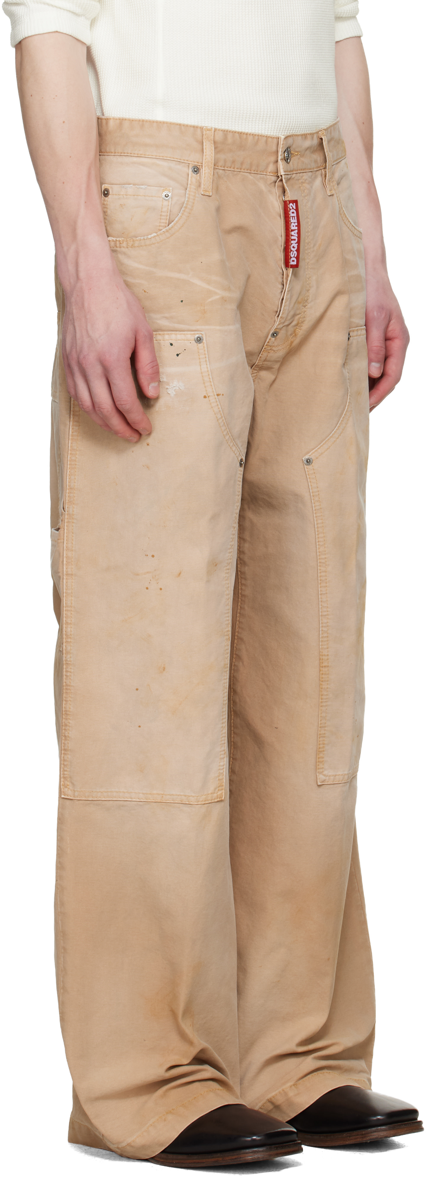 Dsquared2 - Pantalon menuisier ample teint en plongée beige