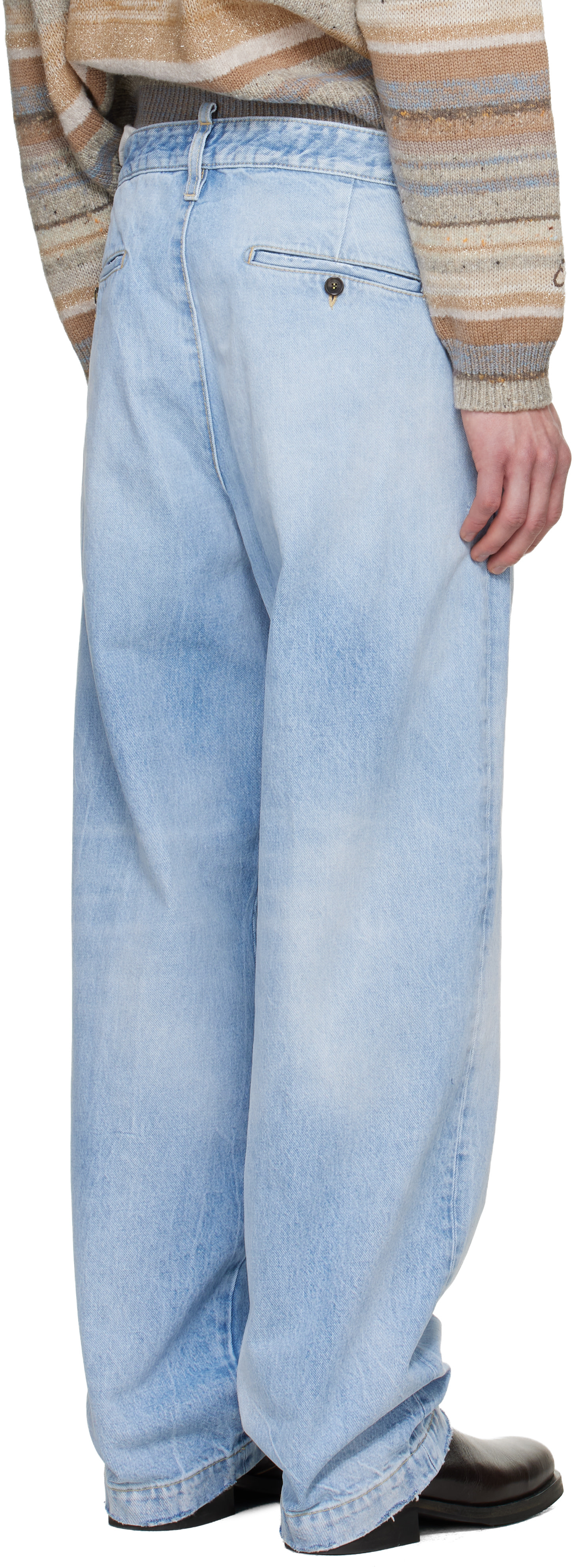 Dsquared2: Blue Light Clean Wash One Pleat Jeans | SSENSE