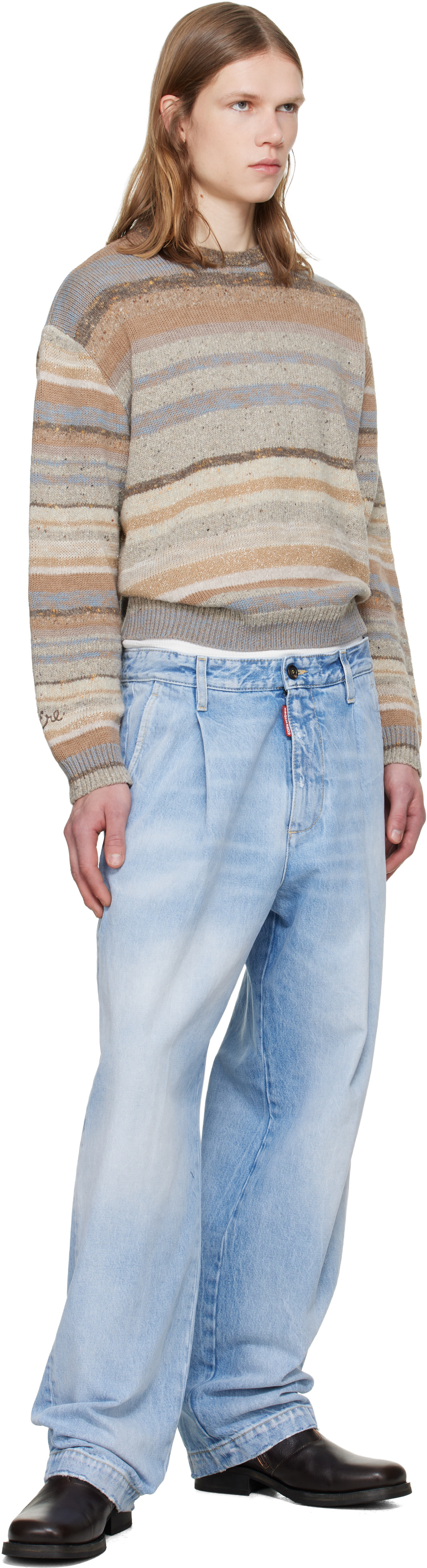 Dsquared2: Blue Light Clean Wash One Pleat Jeans | SSENSE