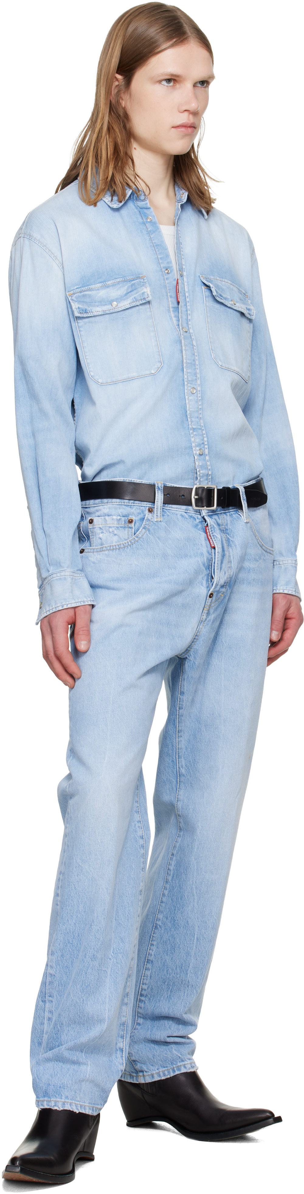 Dsquared2 - Jean 642 bleu à effet délavé