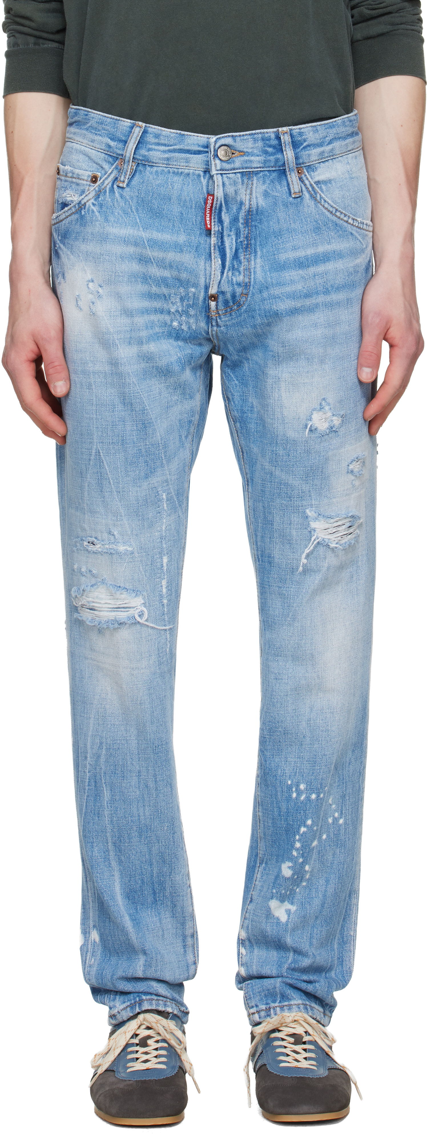 Dsquared2 - Jean Teddy bleu à effet délavé