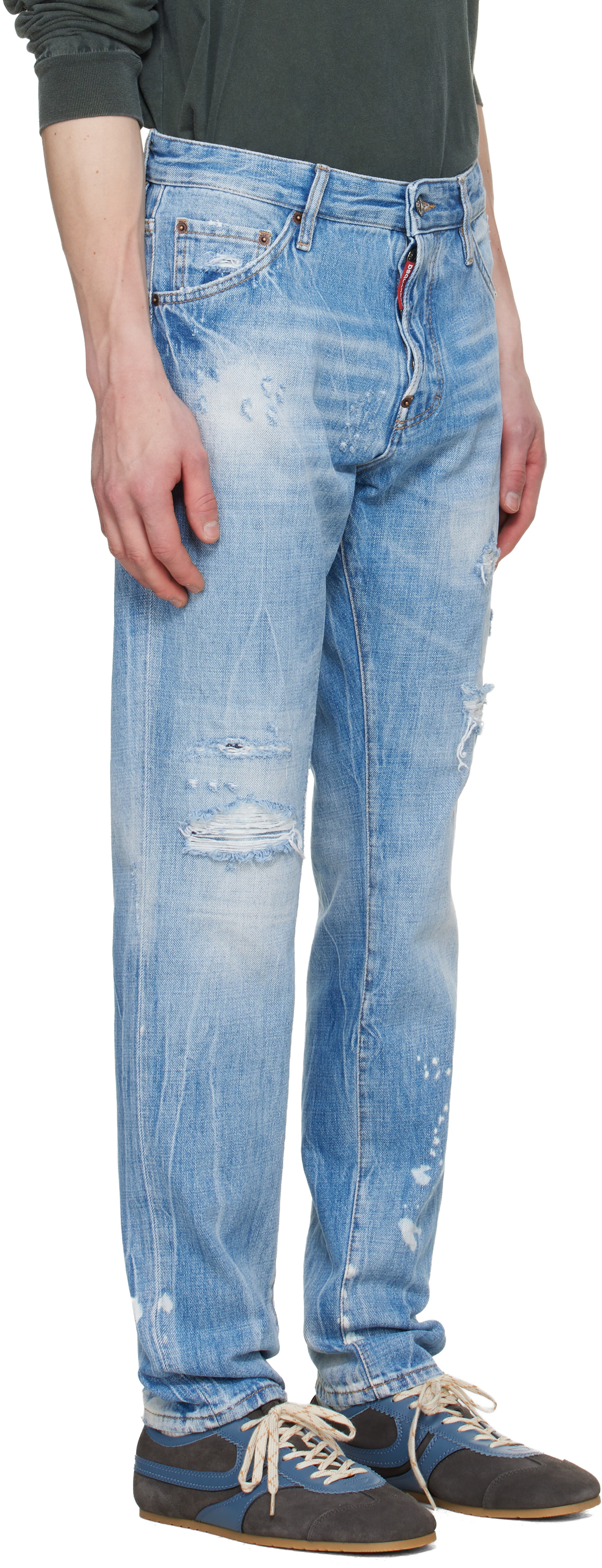 Dsquared2 - Jean Teddy bleu à effet délavé