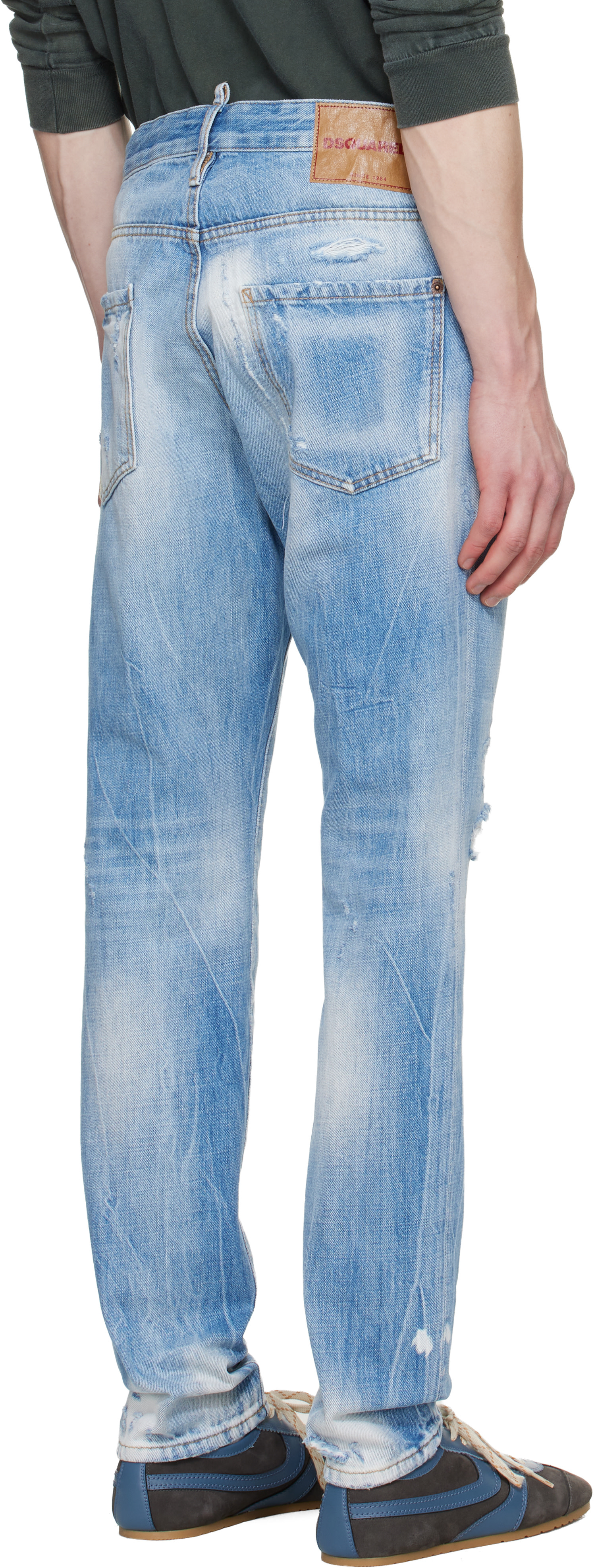 Dsquared2 - Jean Teddy bleu à effet délavé