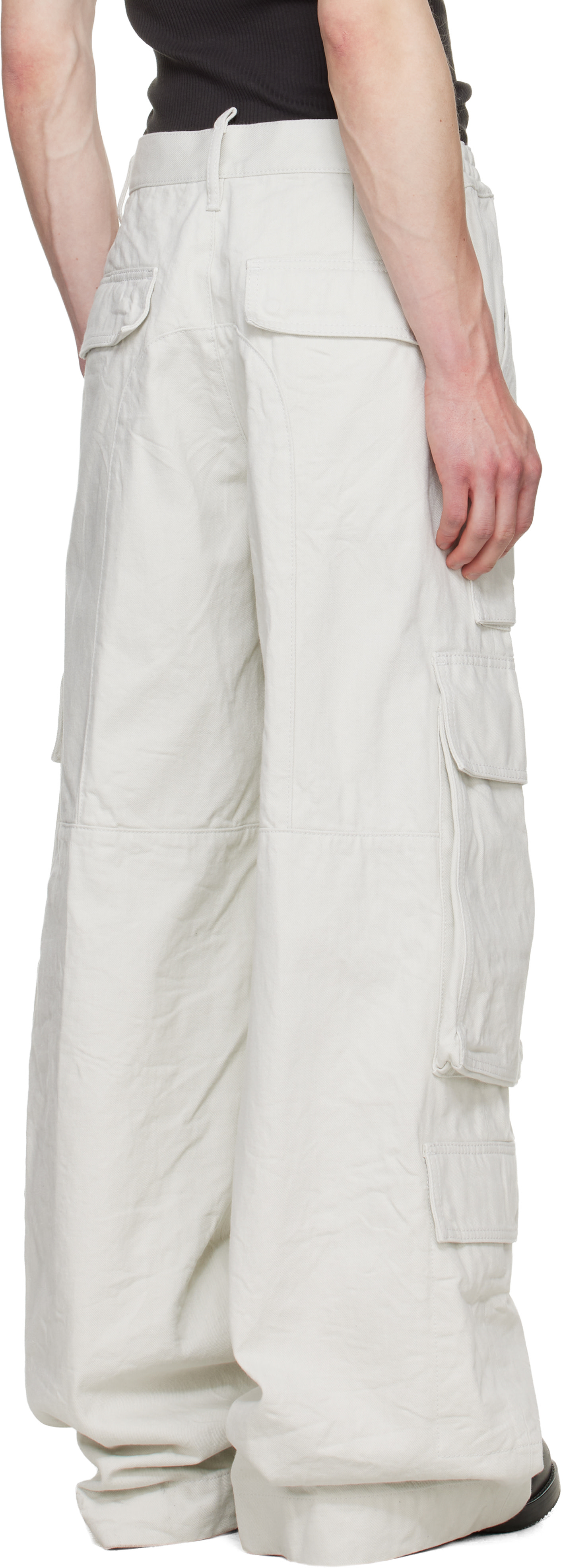 Dsquared2 - Pantalon cargo utilitaire blanc cassé