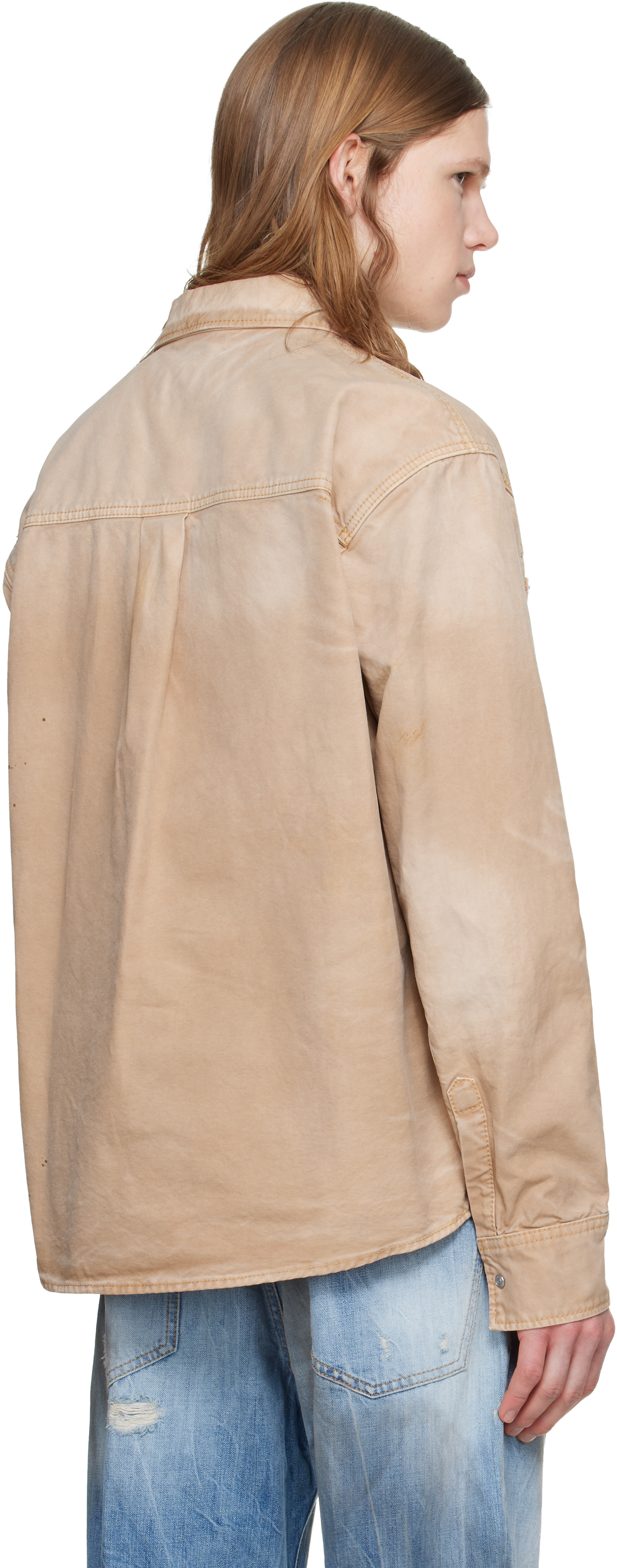 Dsquared2 - Chemise menuisier teinte en plongée beige