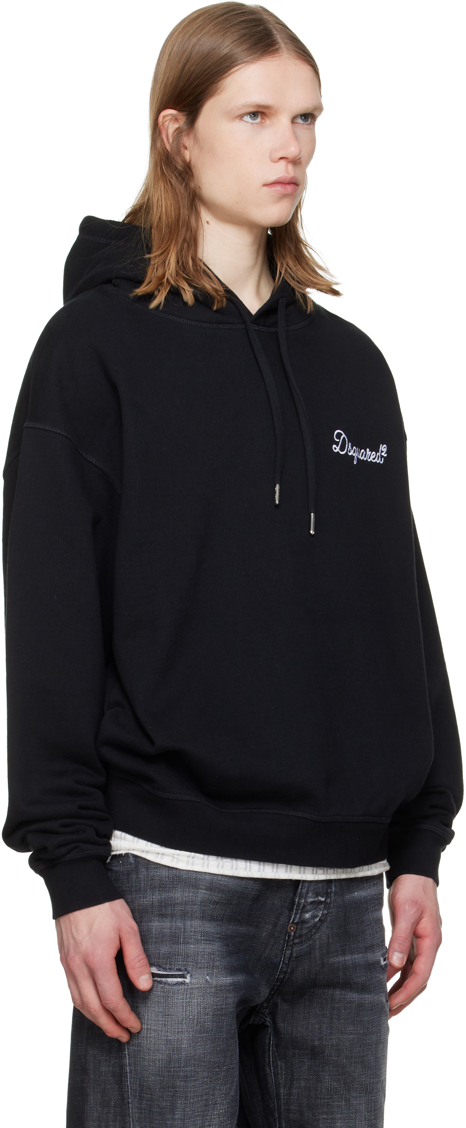 Dsquared2 - Pull à capuche décontracté noir à logo manuscrit