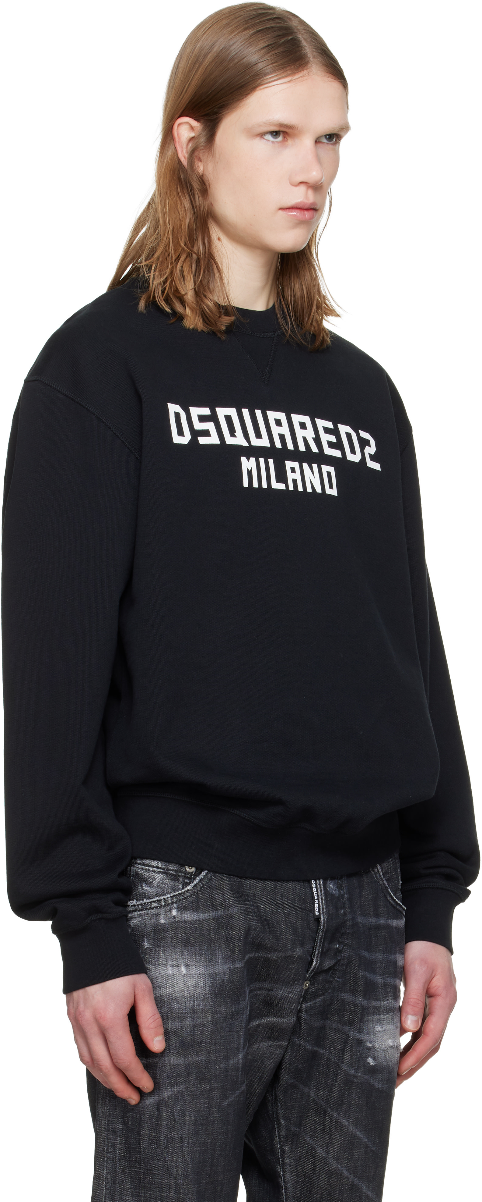 Dsquared2 - 블랙 디스퀘어드2 밀라노 쿨 핏 스웨트셔츠