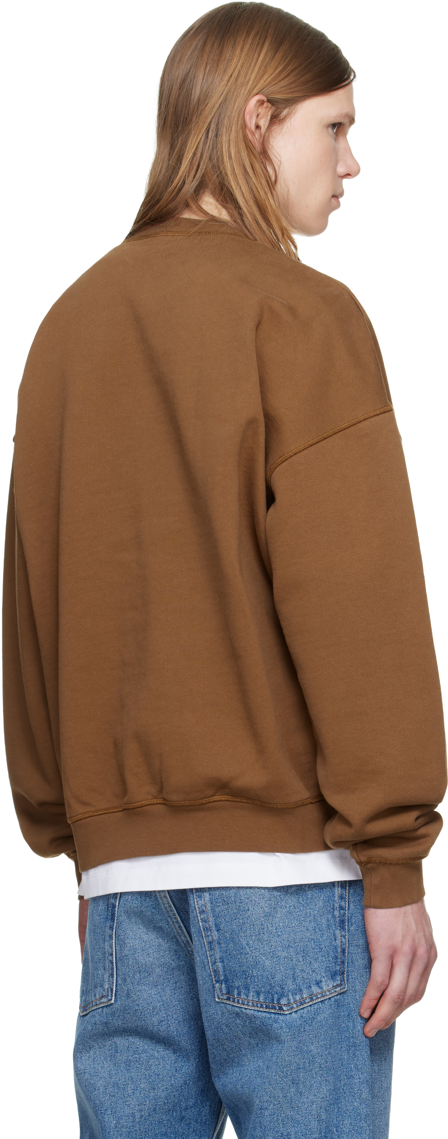 Dsquared2 - Pull molletonné décontracté brun à logo manuscrit et à col ras du cou