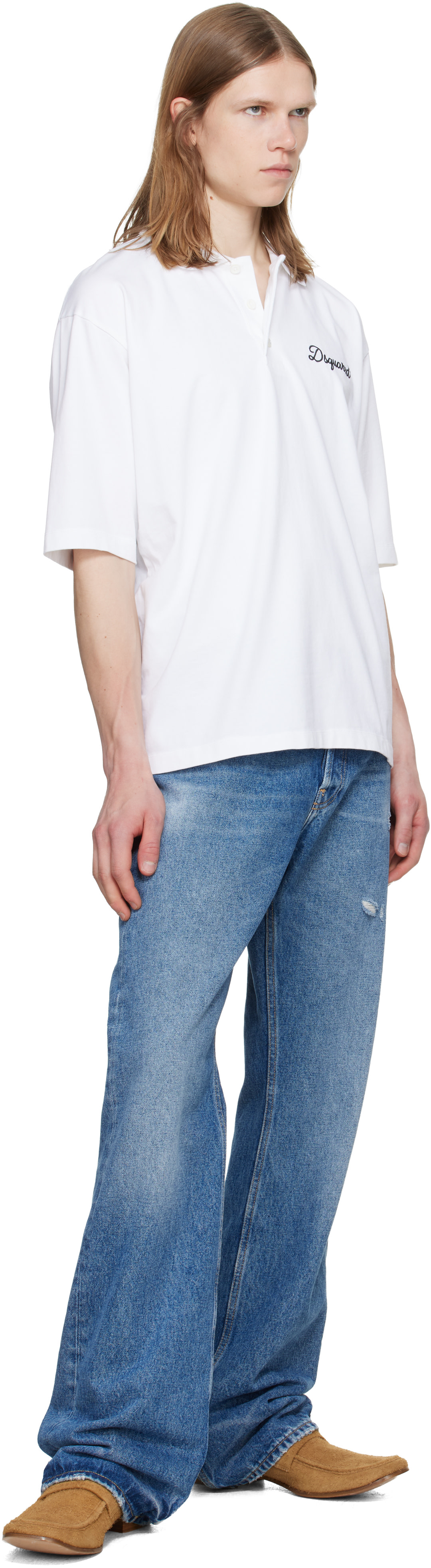 トップス DSQUARED2 Towel cloth tennis T-shirt Dsquared2: White 'Dsquared2 Signature' Tennis Fit Polo | SSENSE