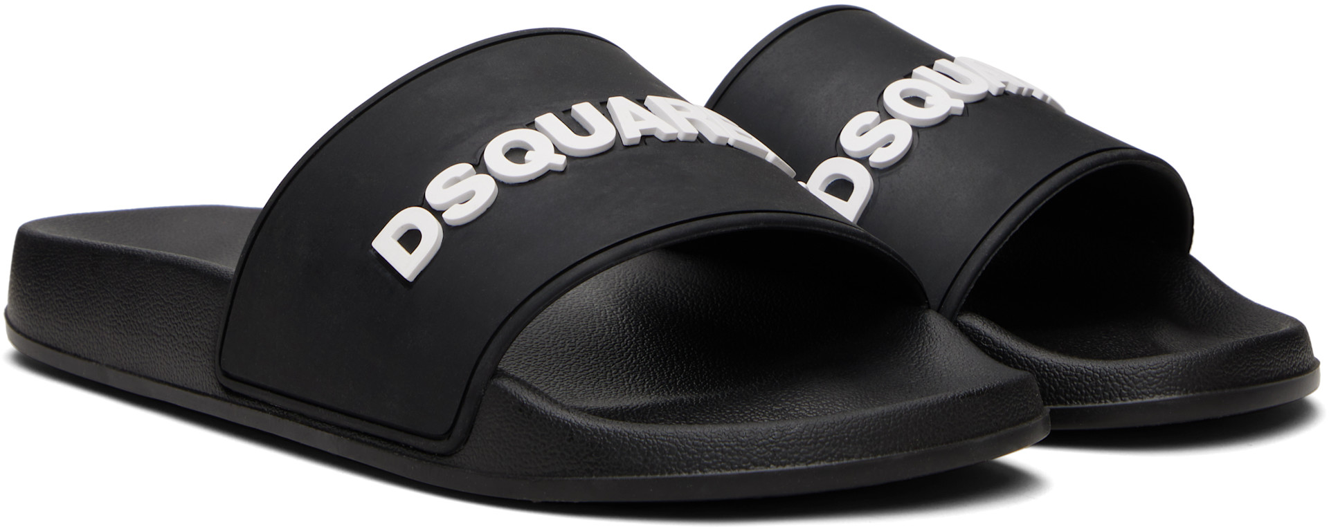 Dsquared2 - 블랙 디스퀘어드2 로고 슬라이드 샌들